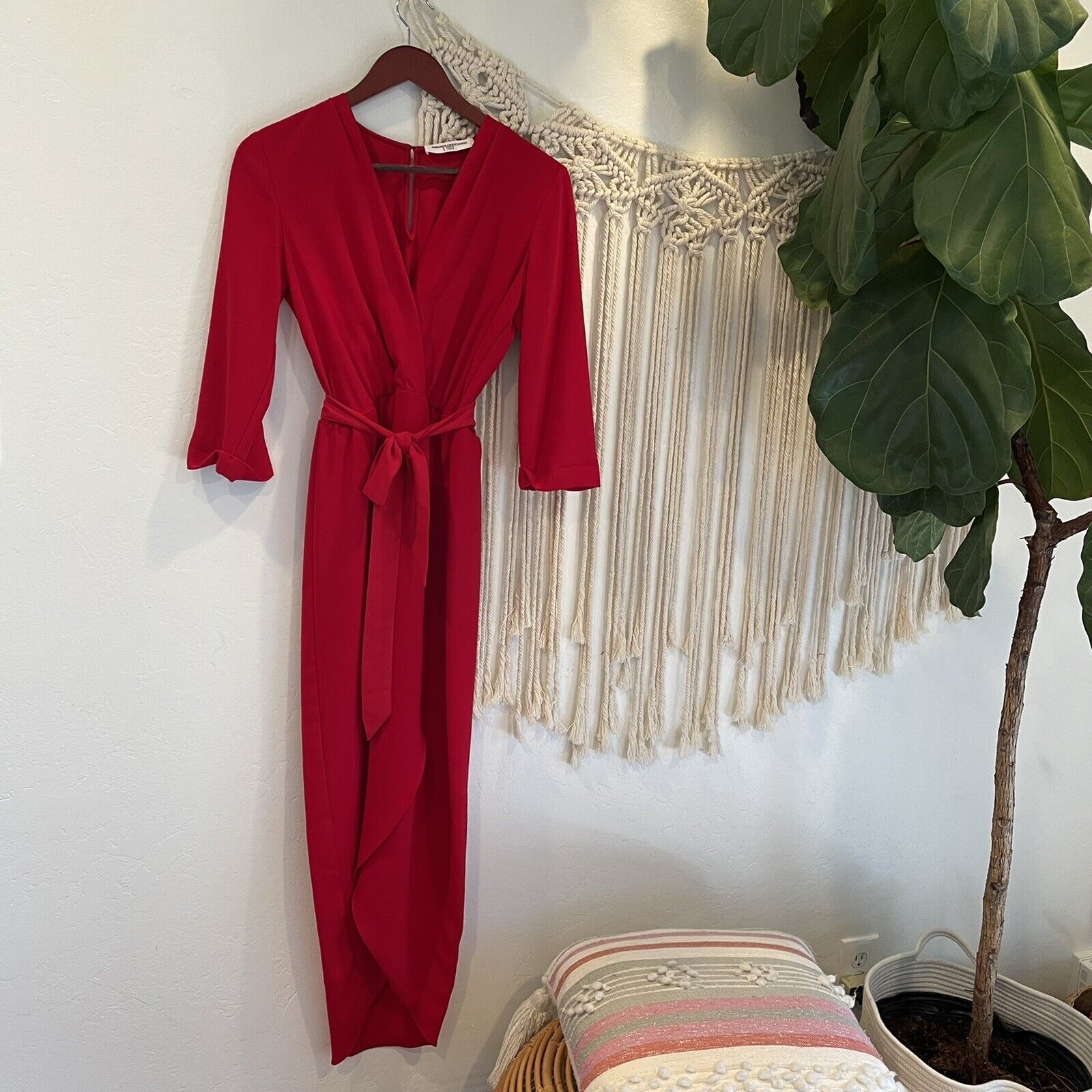 Amanda Uprichard Red Wrap Dress Gown | Size Small / 2 - 4 (Retail $340)