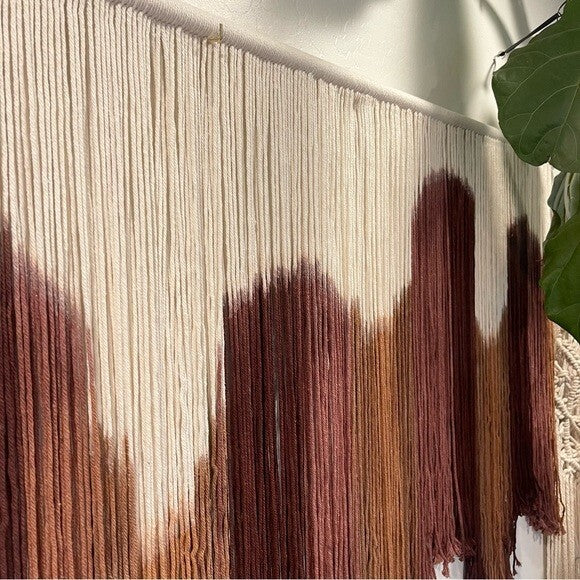 NEW Anthropologie XL Boho Tapestry Macrame Woven Dyed Yarn Wall Hanging - 58"