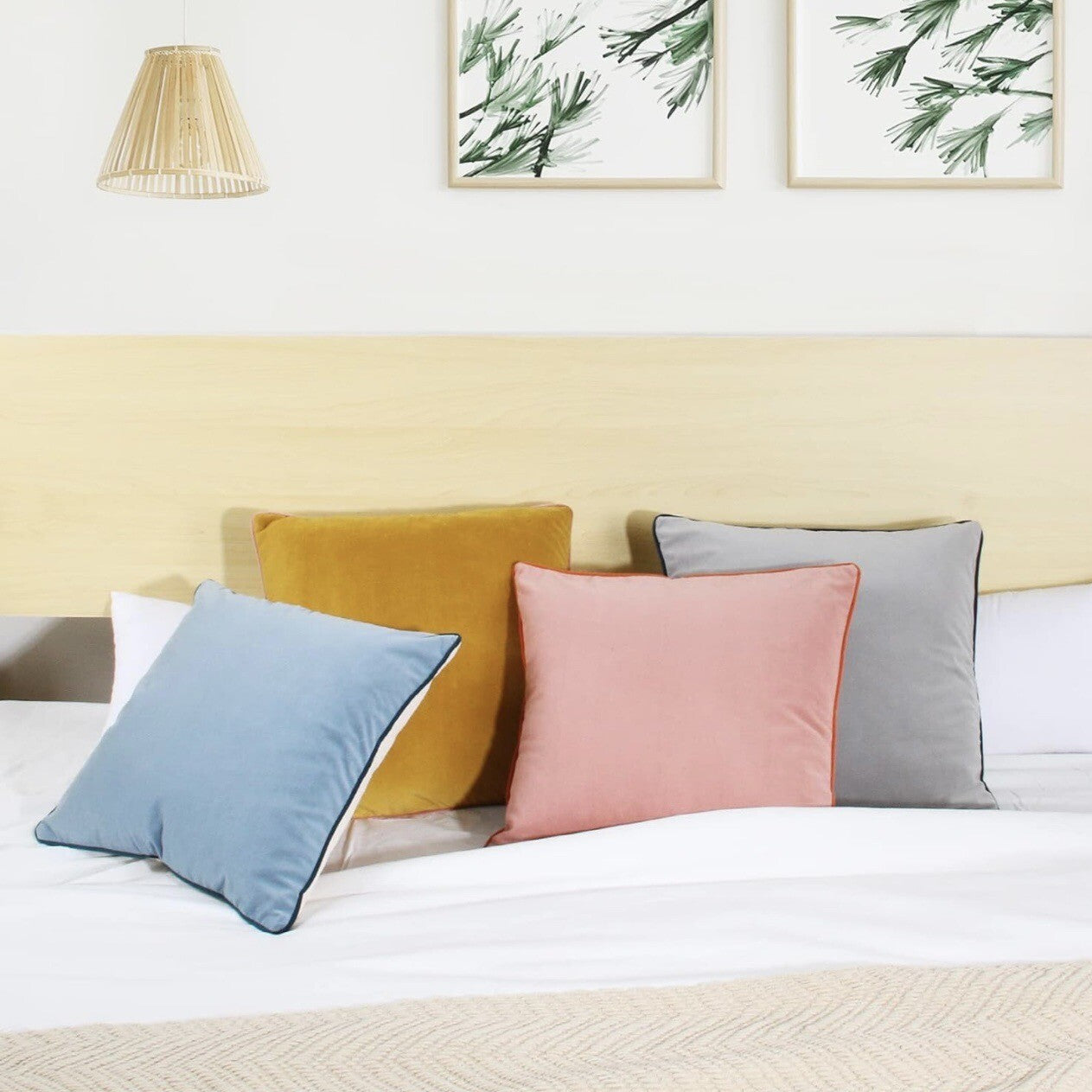NEW Anthropologie (Set 4) Boho Velvet Throw Pillow Covers Cases Shams | 20 x 20