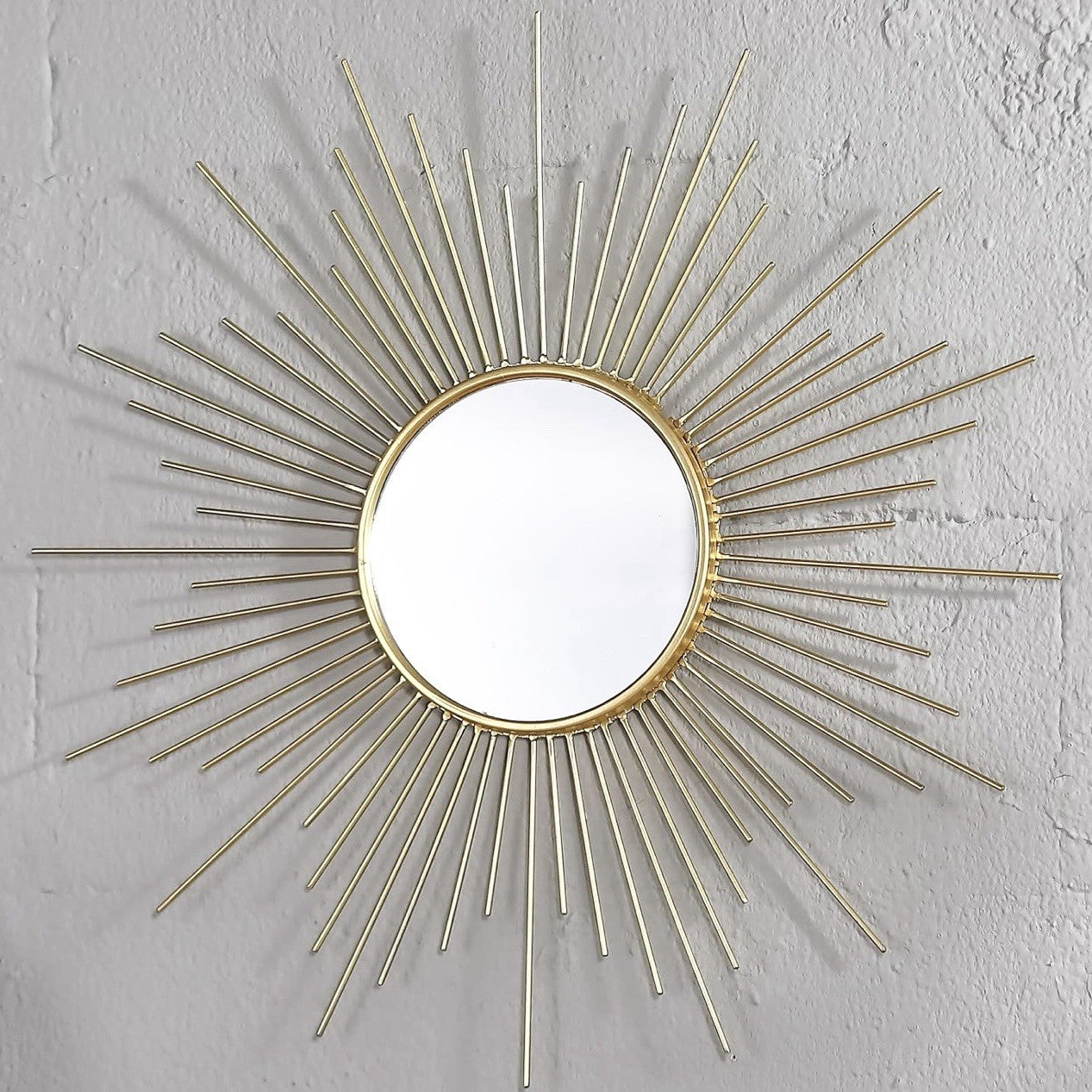 NEW West Elm Gold Retro Starburst Mid-Century Modern Hanging Wall Mirror - 24"