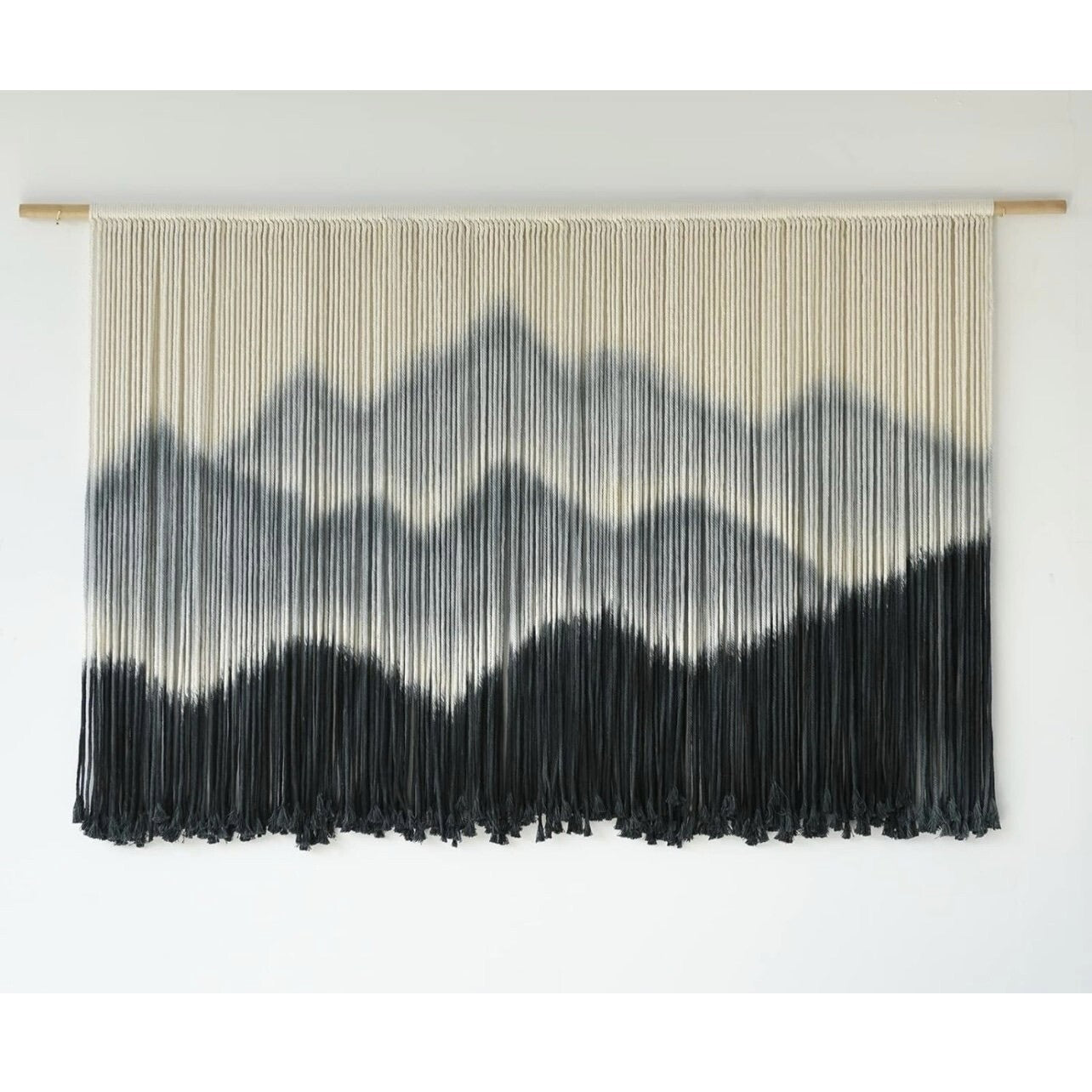 NEW Anthropologie XL Boho Mountain Tapestry Macrame Woven Wall Hanging - 59x35