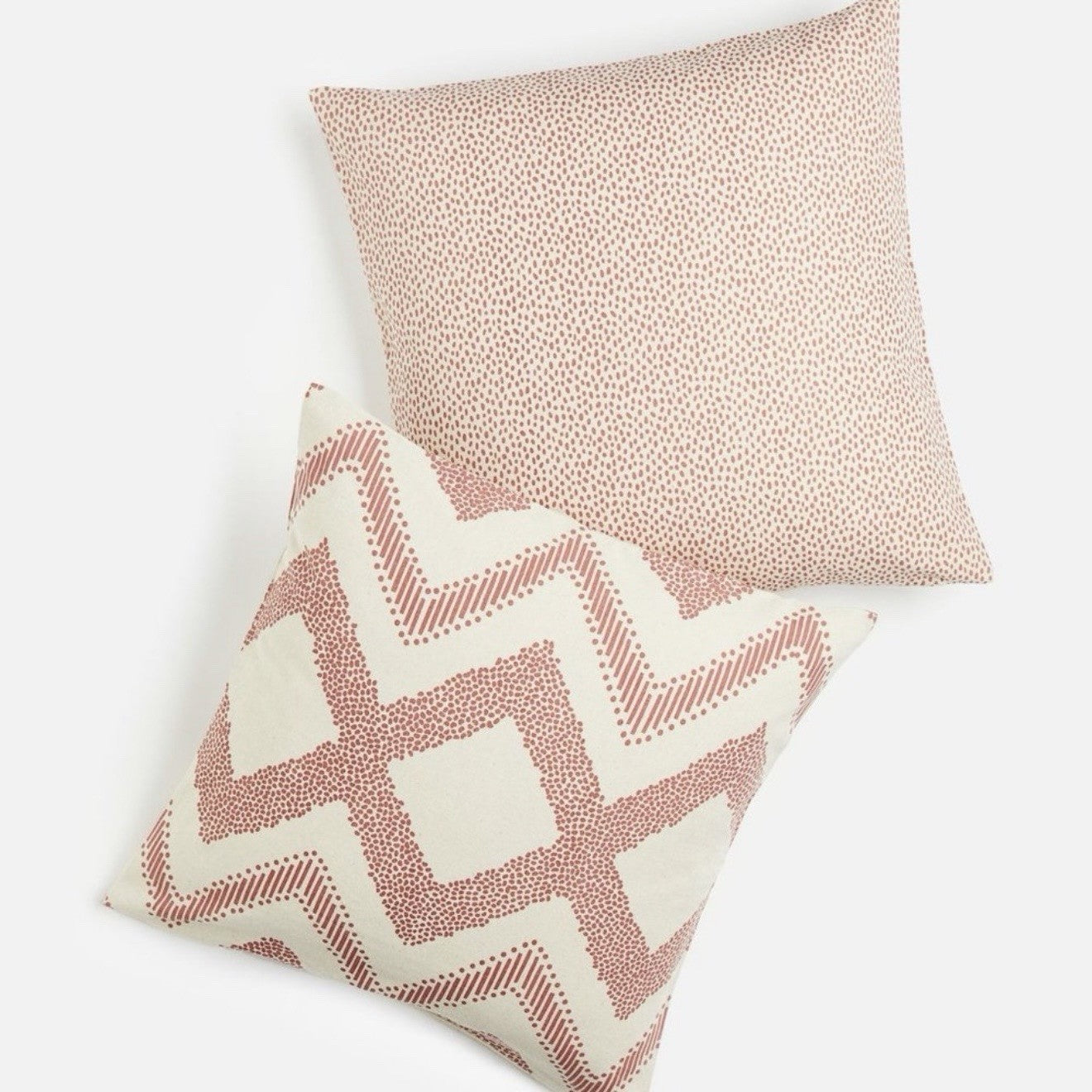 NEW West Elm (Set 6) Rose Red Geometric Boho Throw Pillow Cover Shams 20" x 20"
