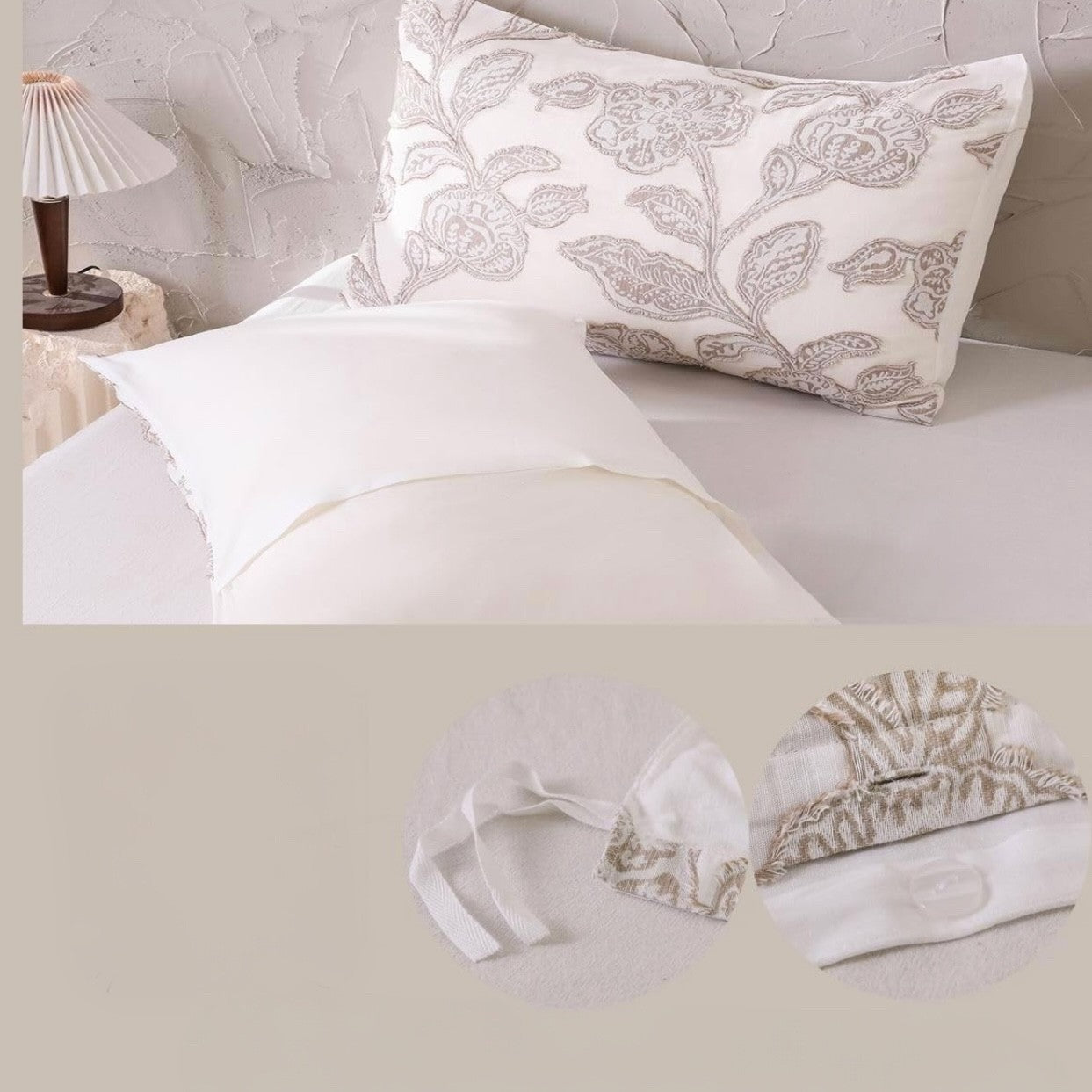 NEW Anthropologie Embroidered Floral Jacquard Cotton Bedding Duvet & Sham Set