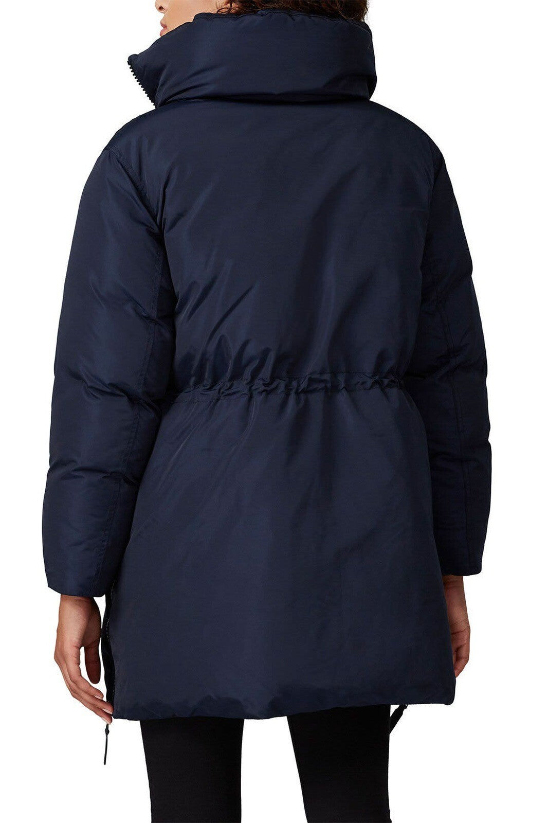 Club Monaco Navy Blue & Black Leander Zip Puffer Jacket Coat Parka - Size Large
