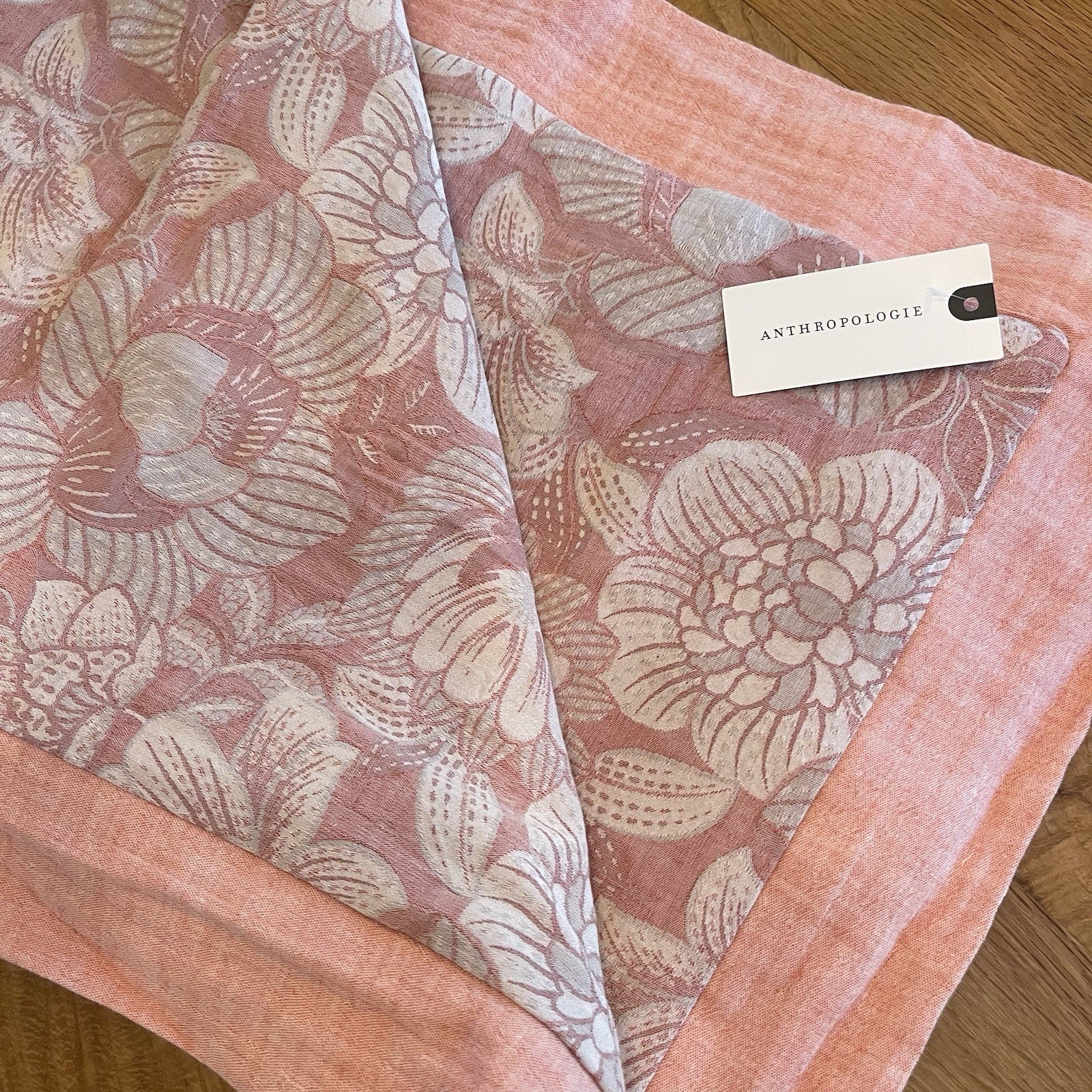 NEW Anthropologie Pink Floral Jacquard Boho Queen Size Bedding Duvet & Sham Set