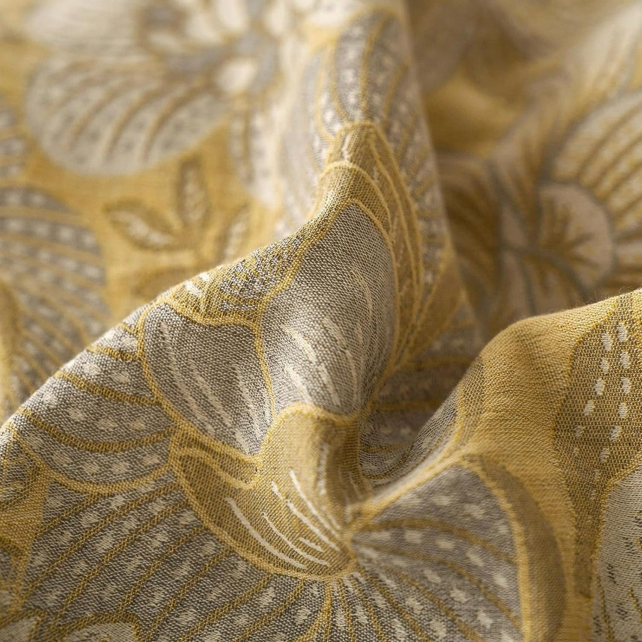NEW Anthro Yellow Floral Jacquard Queen / King Cotton Bedding Duvet & Sham Set