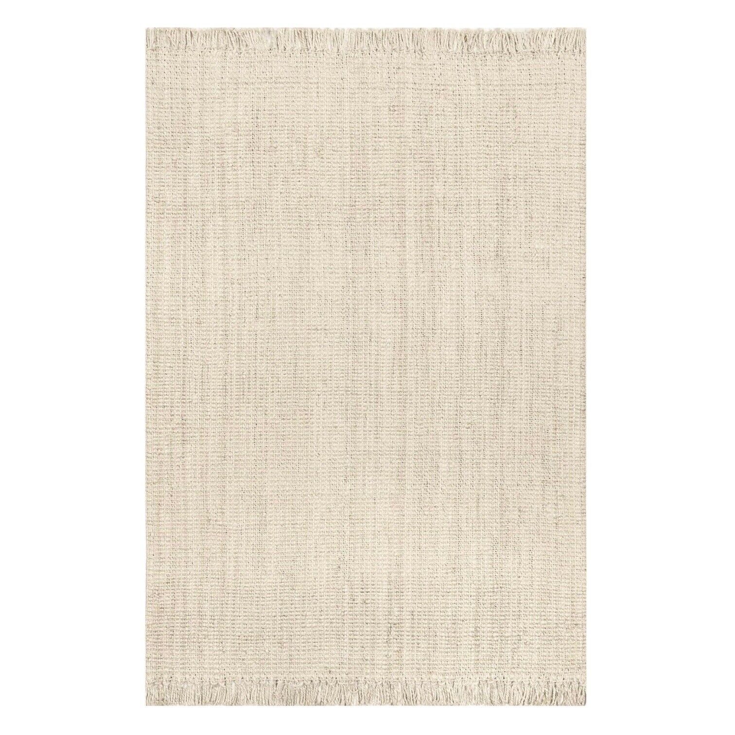 NEW West Elm White Beige Boho Jute Chunky Woven Moroccan Area Rug Carpet 6' x 9'
