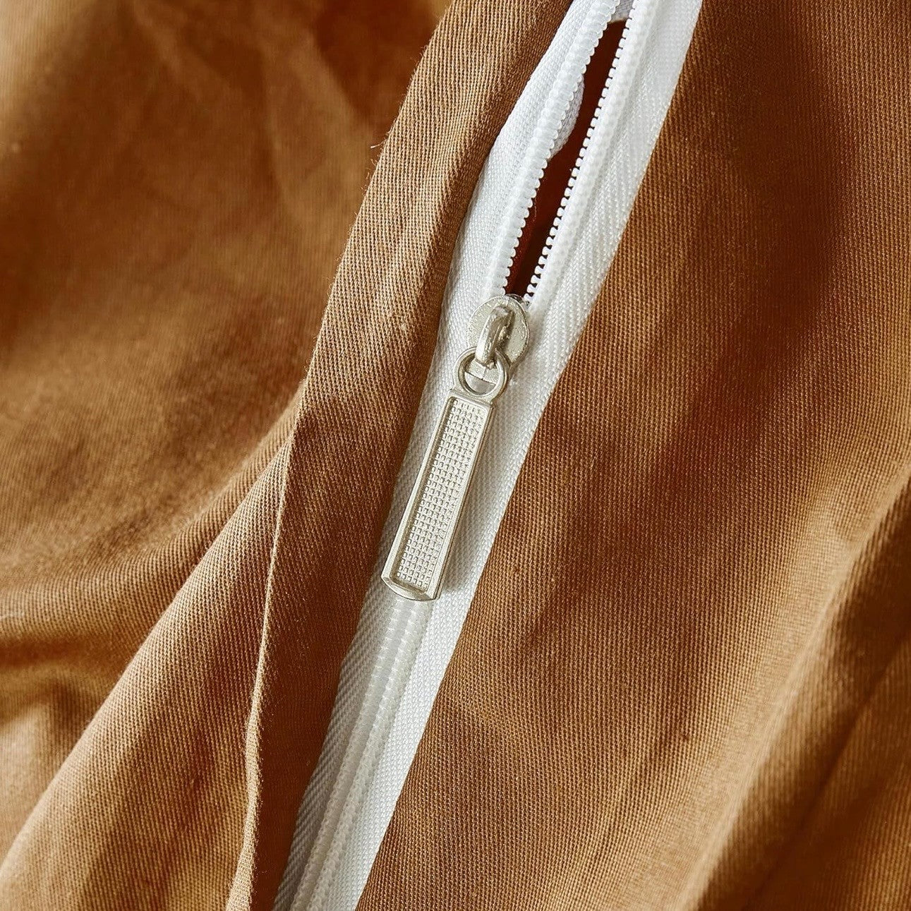 NEW Anthro Burnt Orange Vintage Queen / King Cotton Bedding Duvet & Sham Set