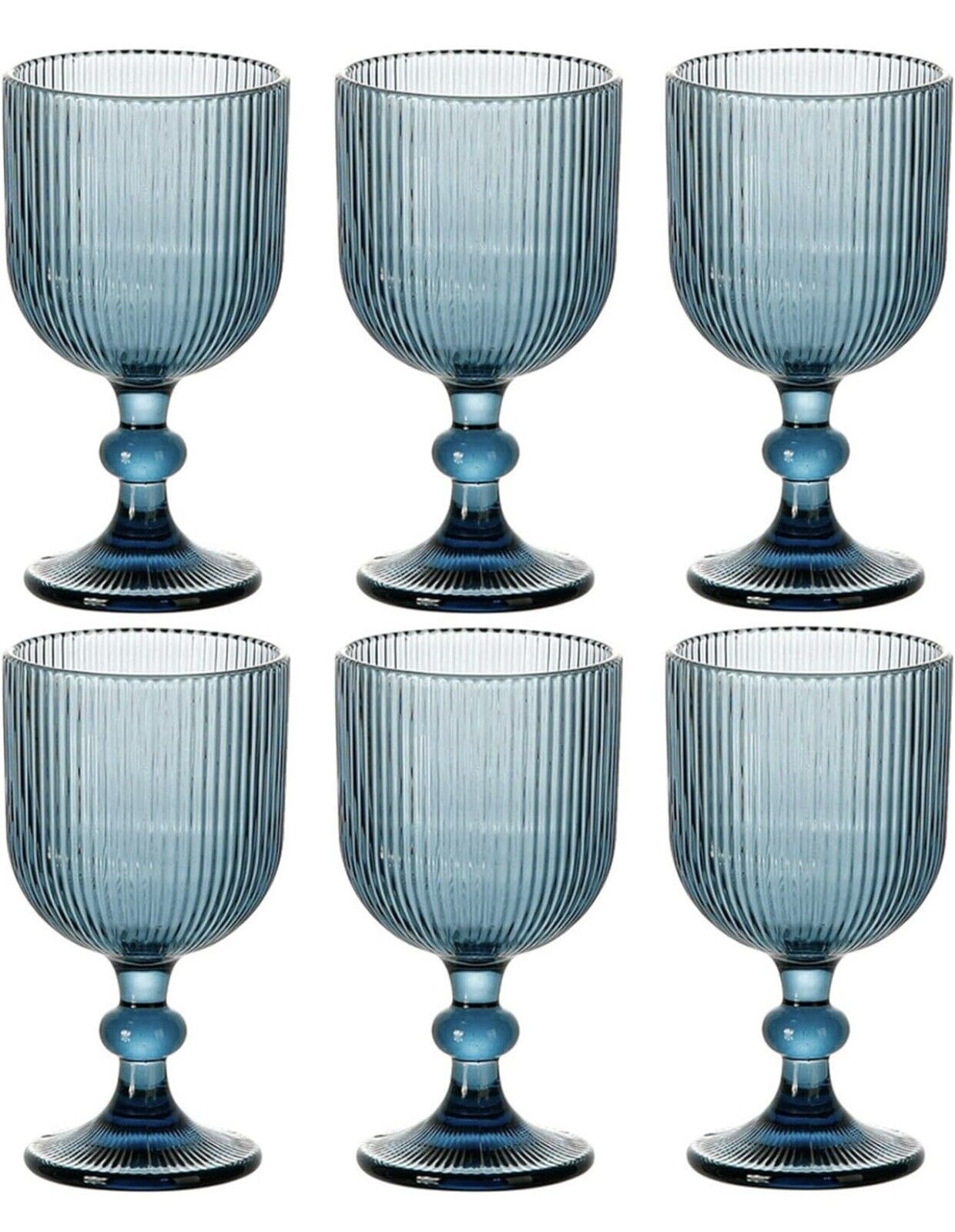 NEW Anthropologie Set of 6 Vintage Glass Colored Wine Cocktail Barware Glasses