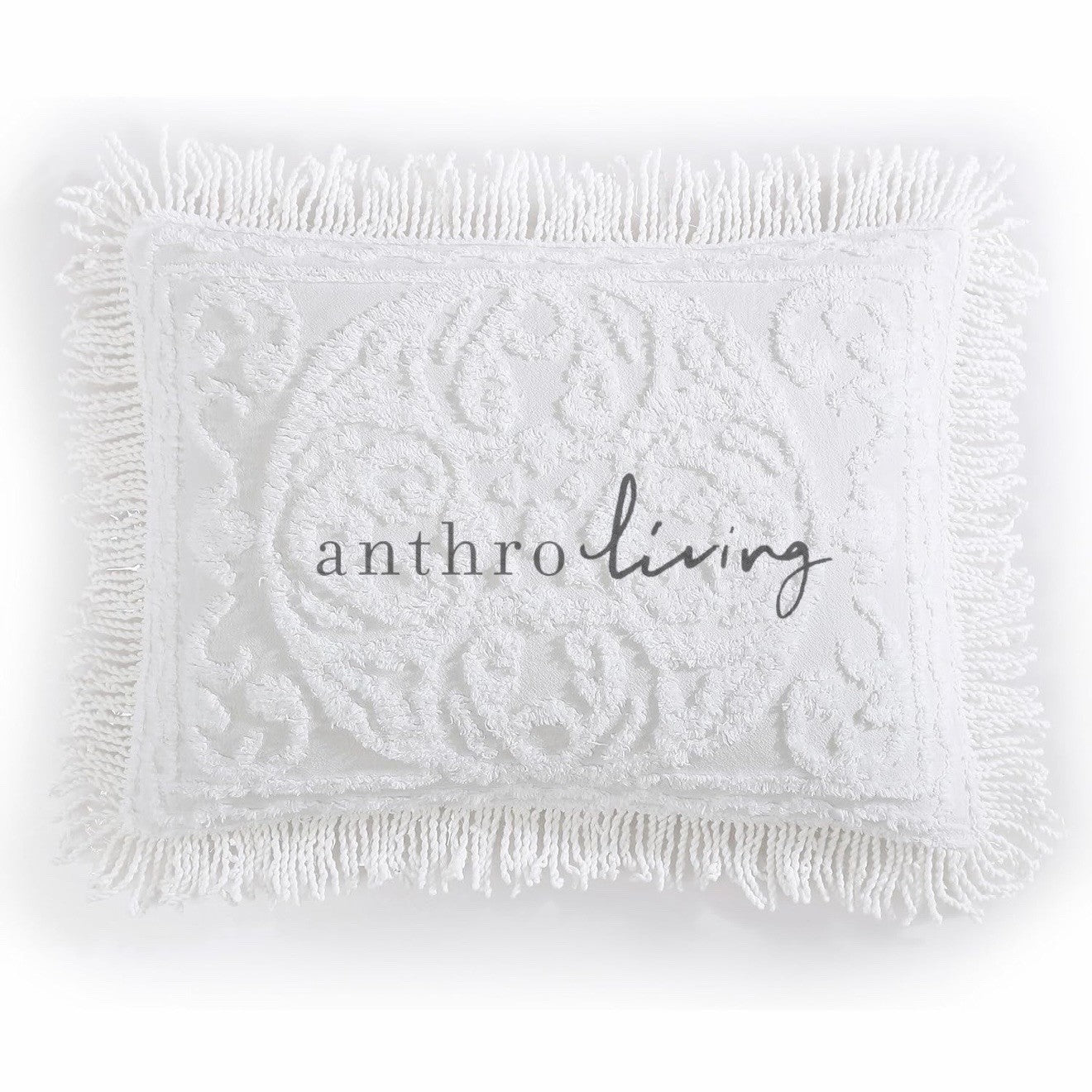 NEW Anthropologie White King Chenille Damask Quilt Bedspread Blanket & Sham Set