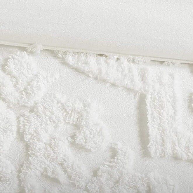 NEW Anthropologie White Queen Chenille Damask Comforter Bedding Blanket Sham Set