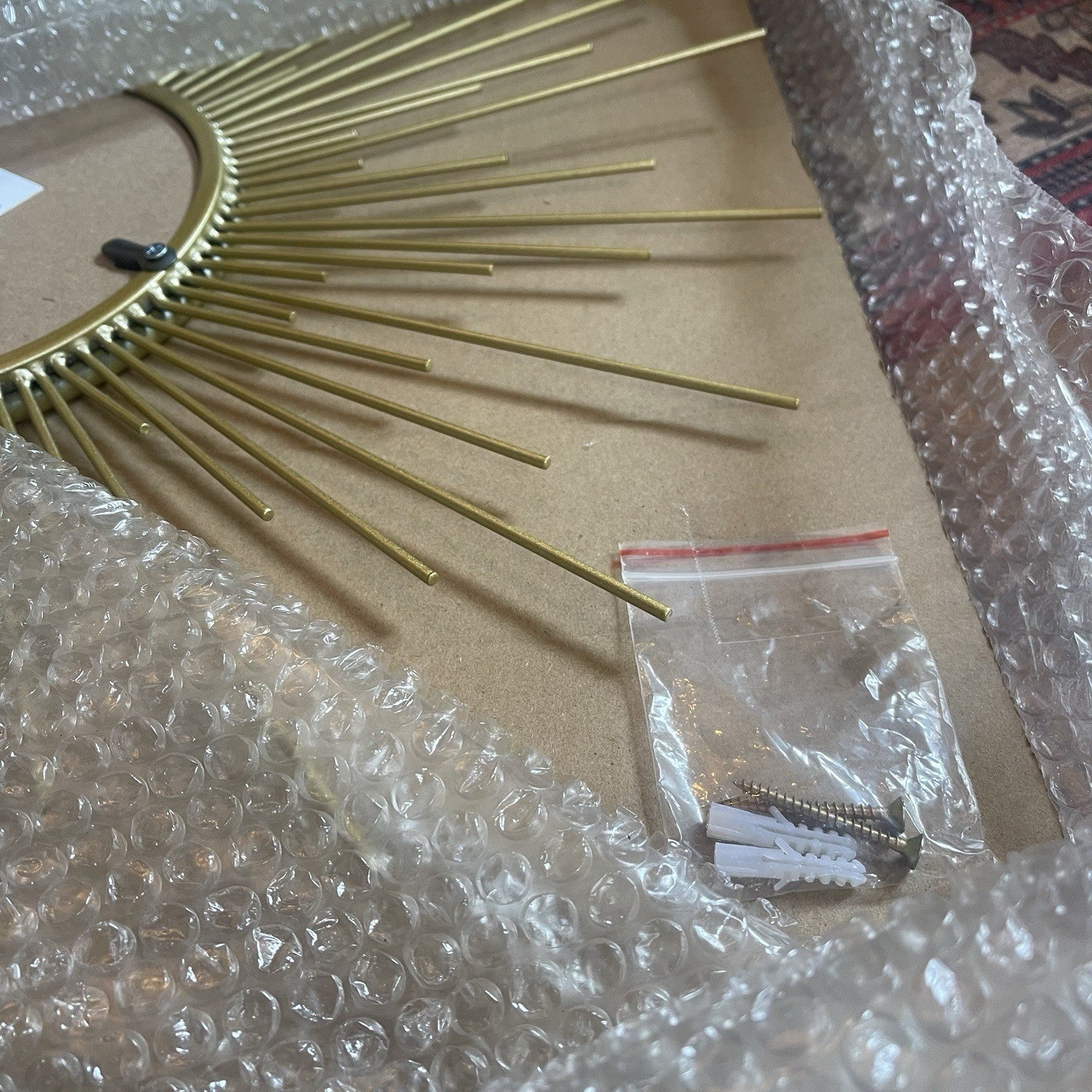NEW West Elm Gold Retro Starburst Mid-Century Modern Hanging Wall Mirror - 24"
