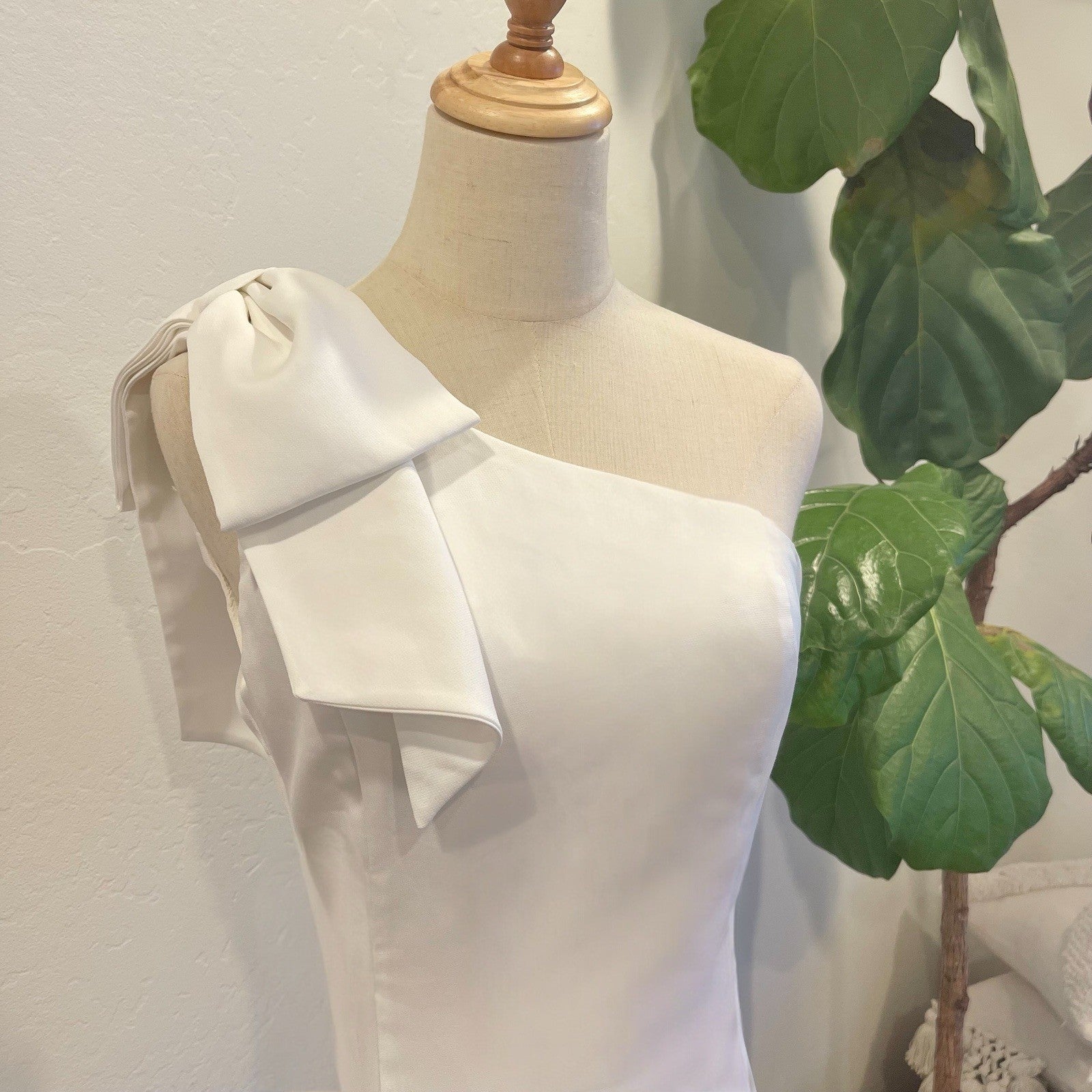 NEW Anthro / Petal & Pup White One Shoulder Midi Cocktail Dress Gown Small XS