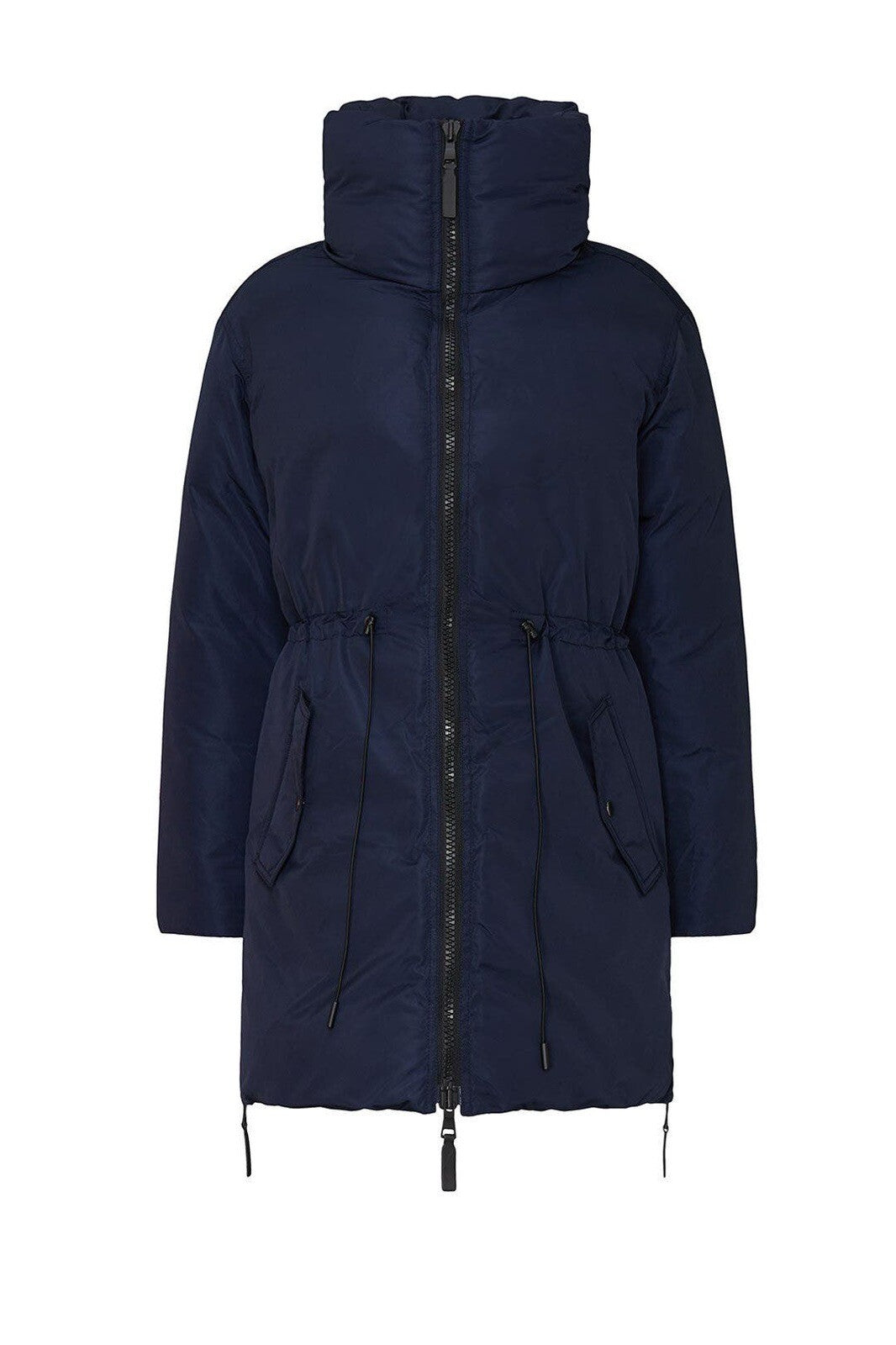 Club Monaco Navy Blue & Black Leander Zip Puffer Jacket Coat Parka - Size Large