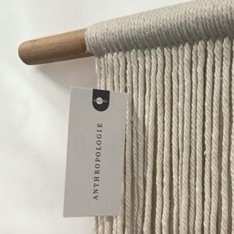 NEW Anthropologie XL Green Boho Tapestry Macrame Dyed Yarn Wall Hanging 40 x 45