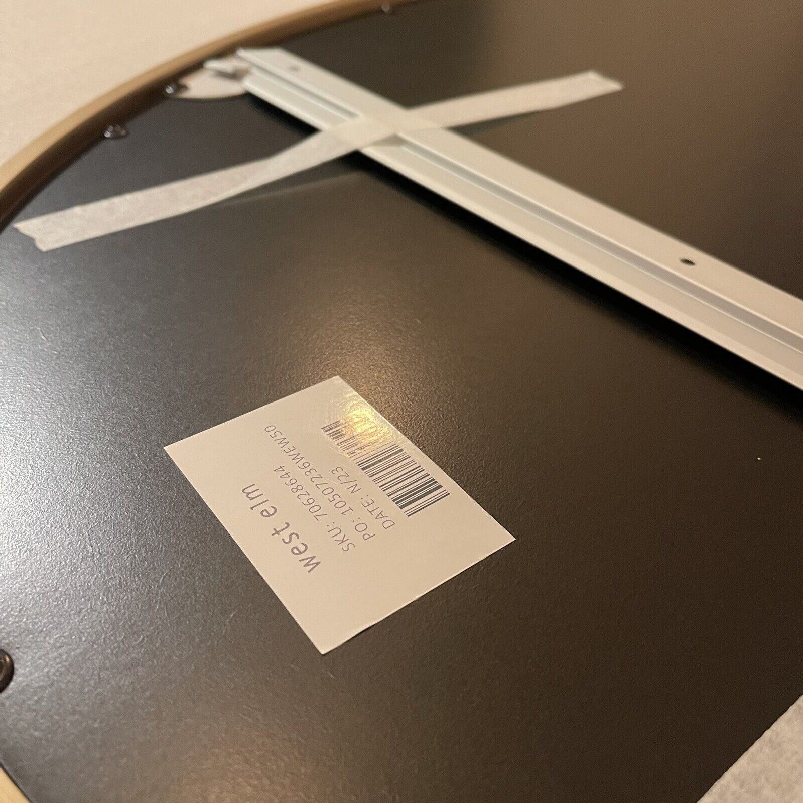 NEW West Elm XL Large Gold Framed Oval Vanity Wall Hanging Mirror - 22" x 30"