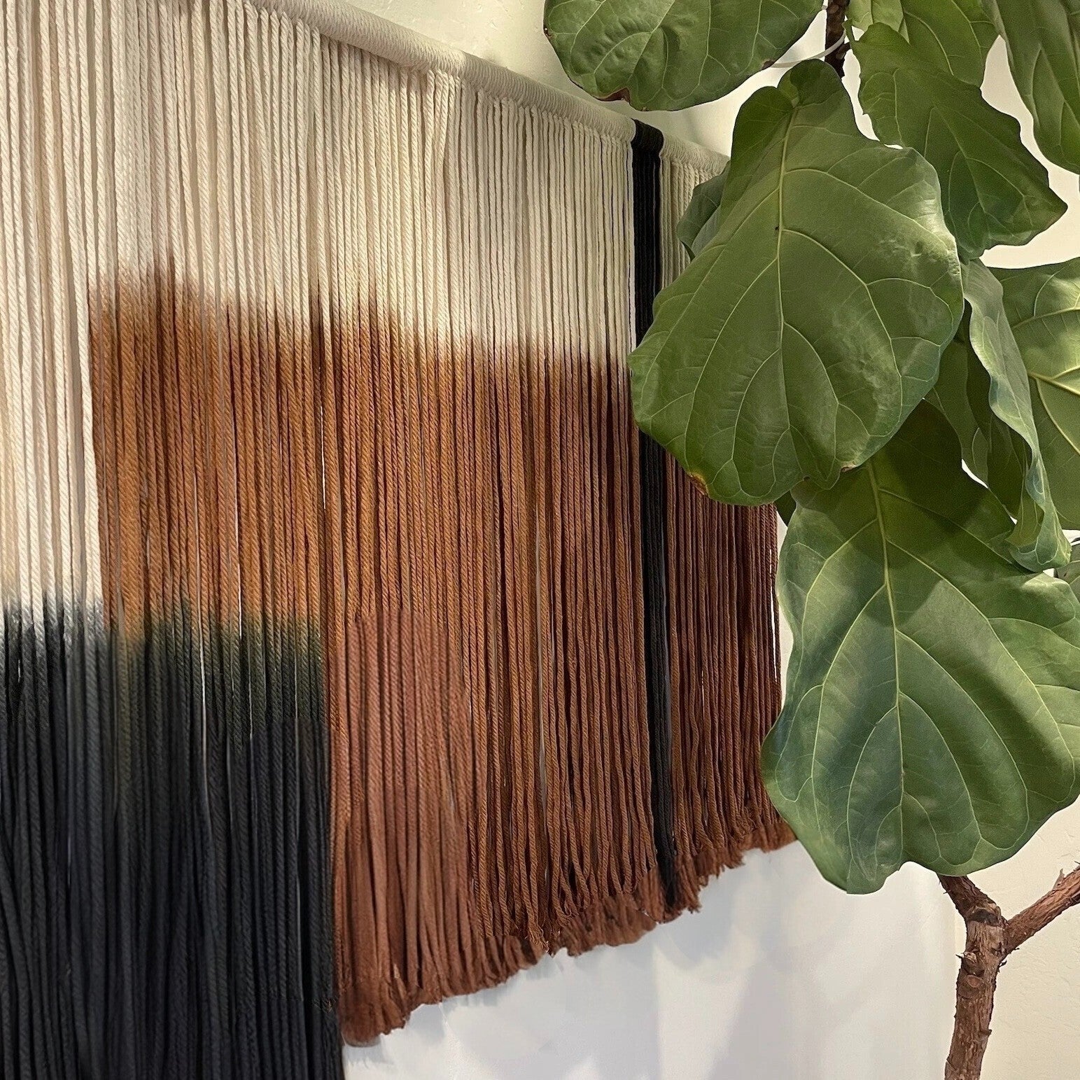 NEW Anthropologie XL Boho Tapestry Macrame Woven Color Block Wall Hanging - 60"