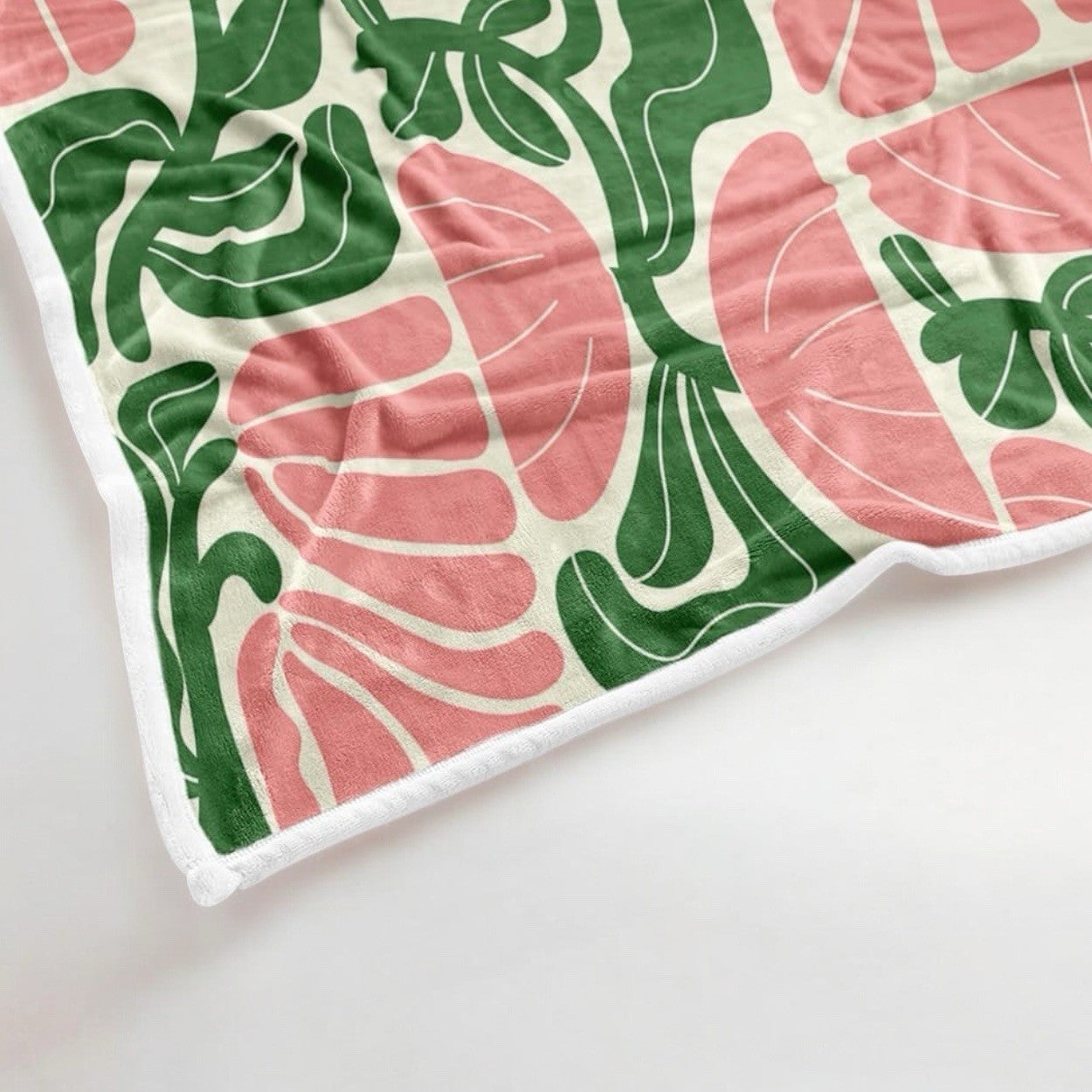 NEW Anthropologie Retro Floral Fleece Throw Blanket Bedspread Bedding 60" x 80"
