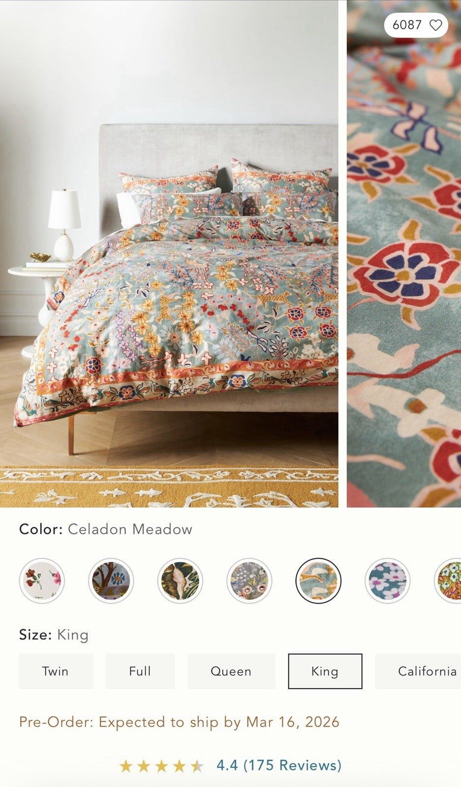 NEW Anthro Blue Jungle Multicolor Boho Queen / King Bedding Duvet & Sham Case