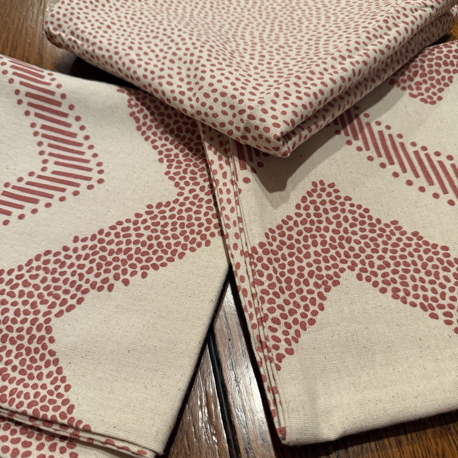 NEW West Elm (Set 6) Rose Red Geometric Boho Throw Pillow Cover Shams 20" x 20"