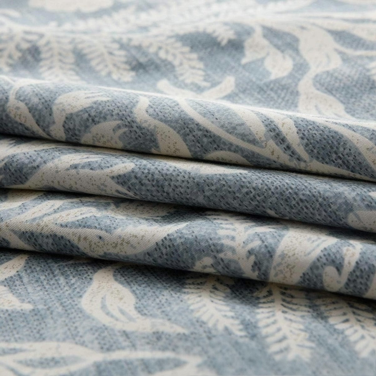 NEW West Elm Blue Cotton Floral Botanical Queen / King Bedding Duvet & Sham Set