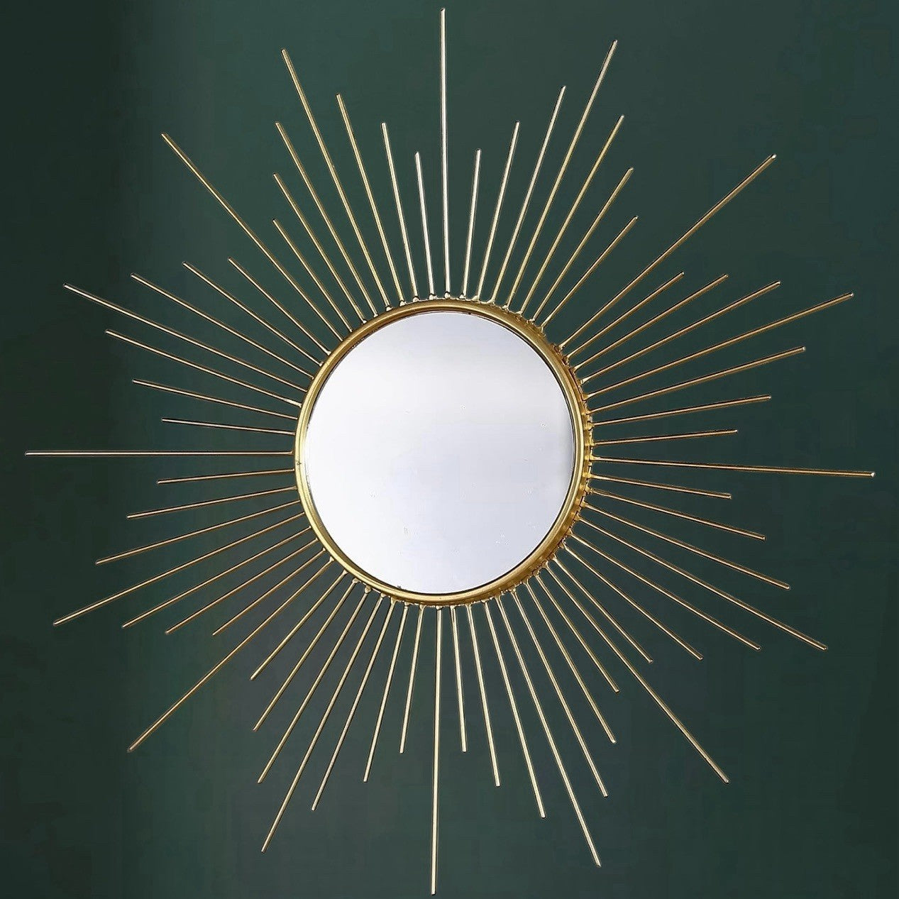 NEW West Elm Gold Retro Starburst Mid-Century Modern Hanging Wall Mirror - 24"