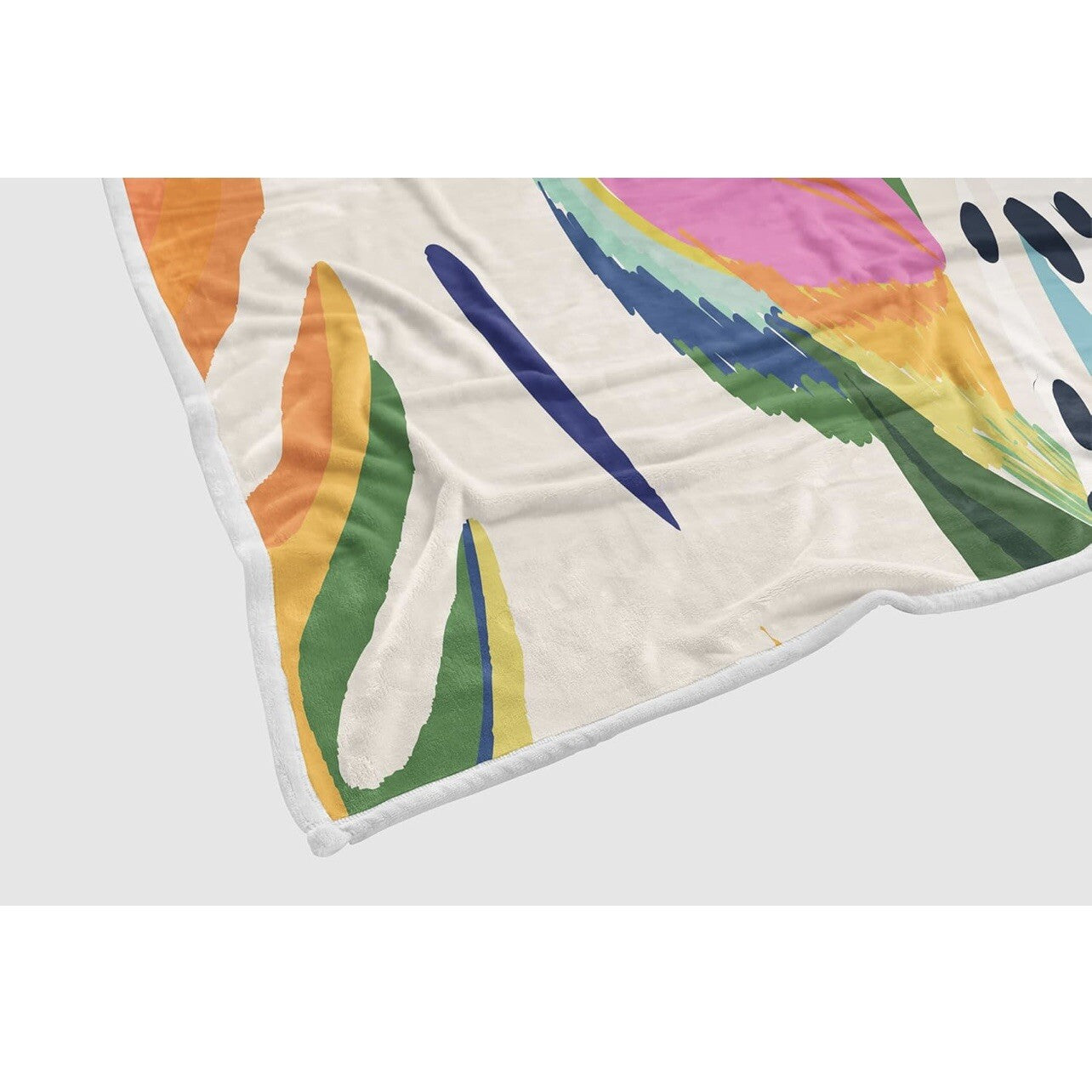 New Anthropologie Boho Abstract Fleece Throw Blanket Bedspread Bedding 50" x 60"