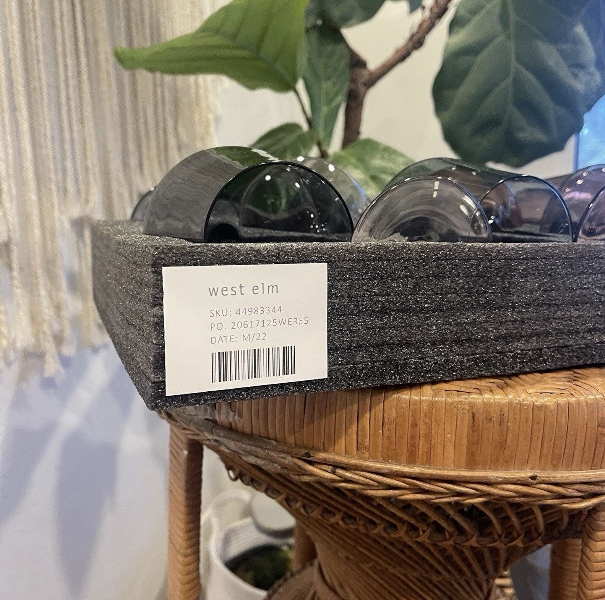 NEW West Elm (Set of 6) Colorful Stemless Wine Water Glasses Drinkware Bar Cups