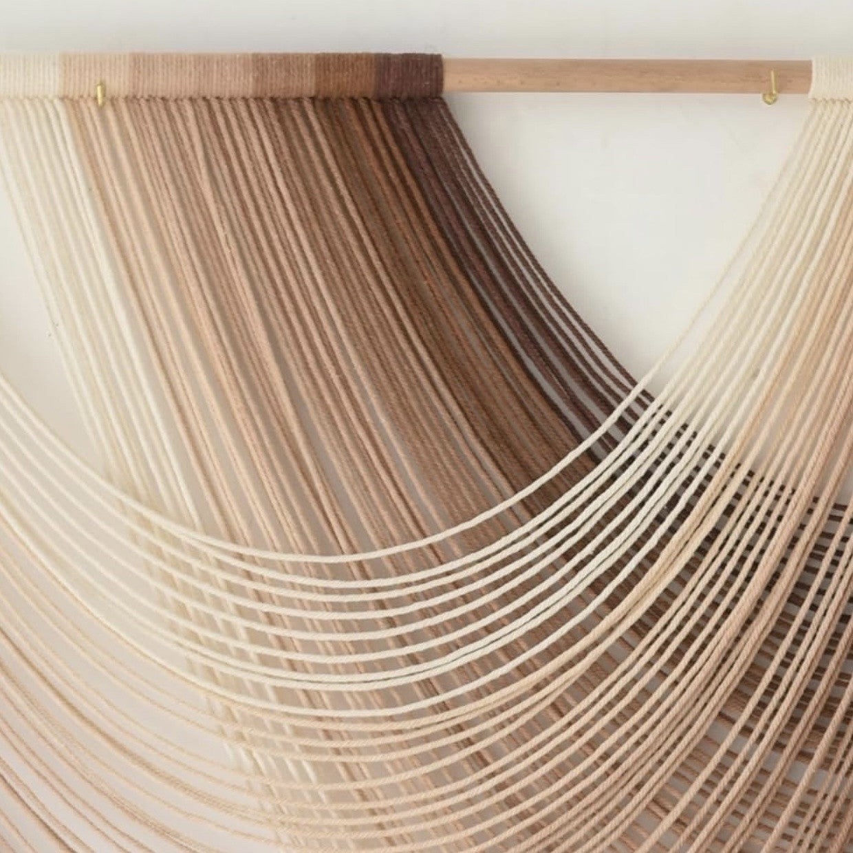 NEW Anthropologie XL Boho Tapestry Macrame Brown Dyed Yarn Wall Hanging 57 x 40