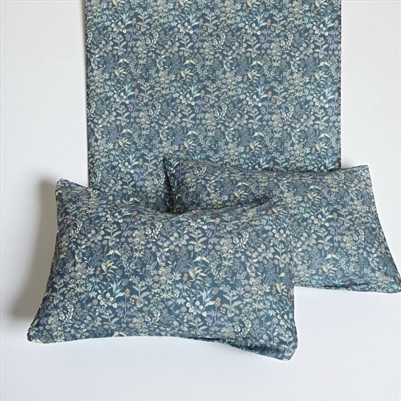 NEW Anthro Blue Floral Cotton Boho King Queen Full Size Bedding Duvet & Sham Set