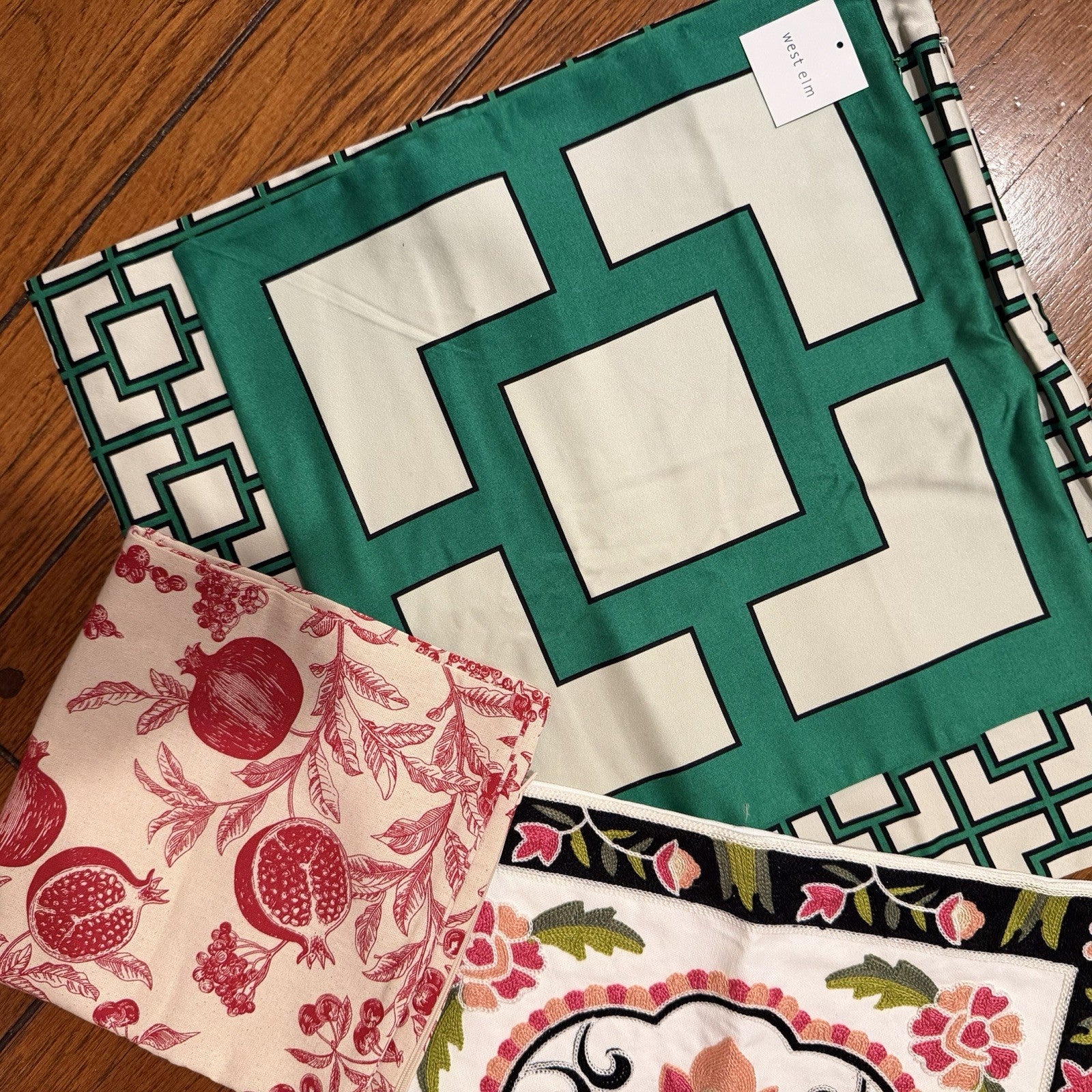 NEW West Elm (Set 4) Multicolor Geometric Boho Throw Pillow Cover Sham 20" & 16"