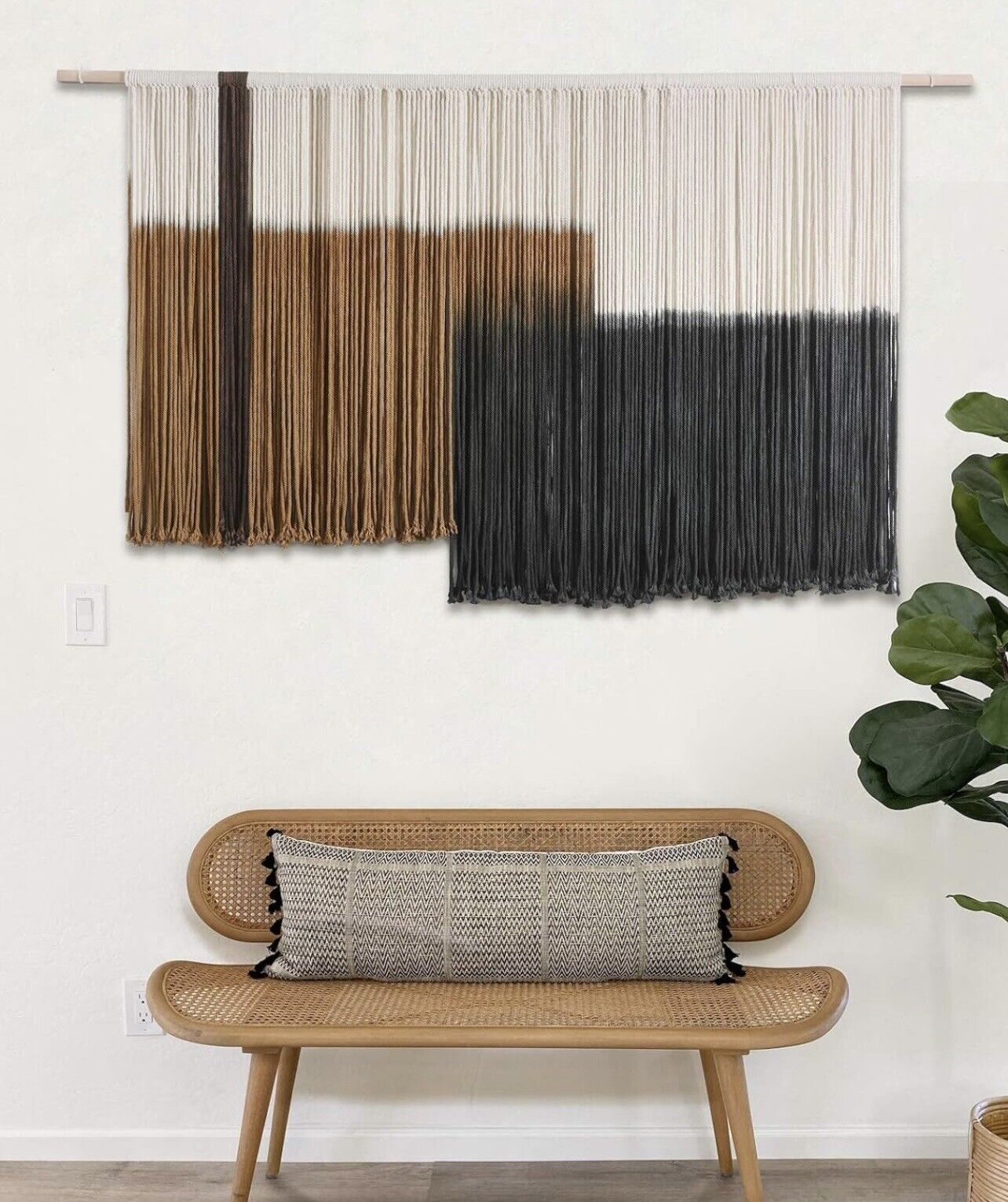 Anthropologie Large XL Boho Tapestry Macrame Woven Dyed Yarn Wall Hanging - 60"