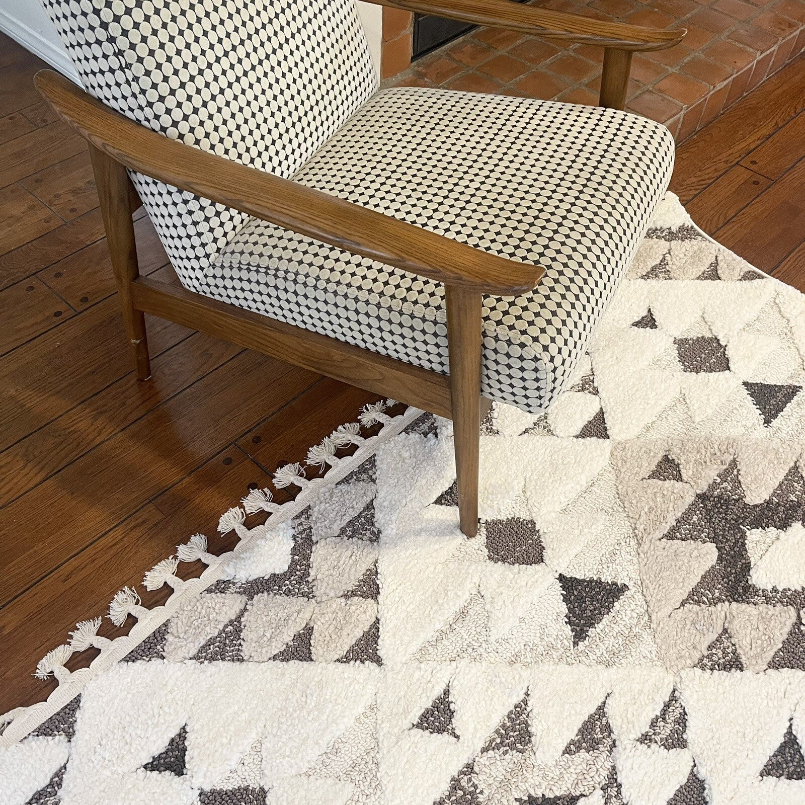 NEW XL White Boho Tassel Geometric Shag Area Rug Carpet 5' x 7.5'