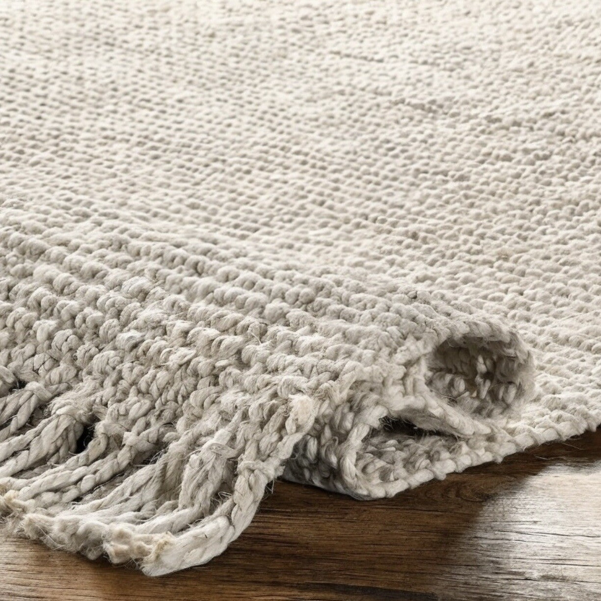 NEW West Elm White Beige Boho Jute Chunky Woven Moroccan Area Rug Carpet 5' x 8'