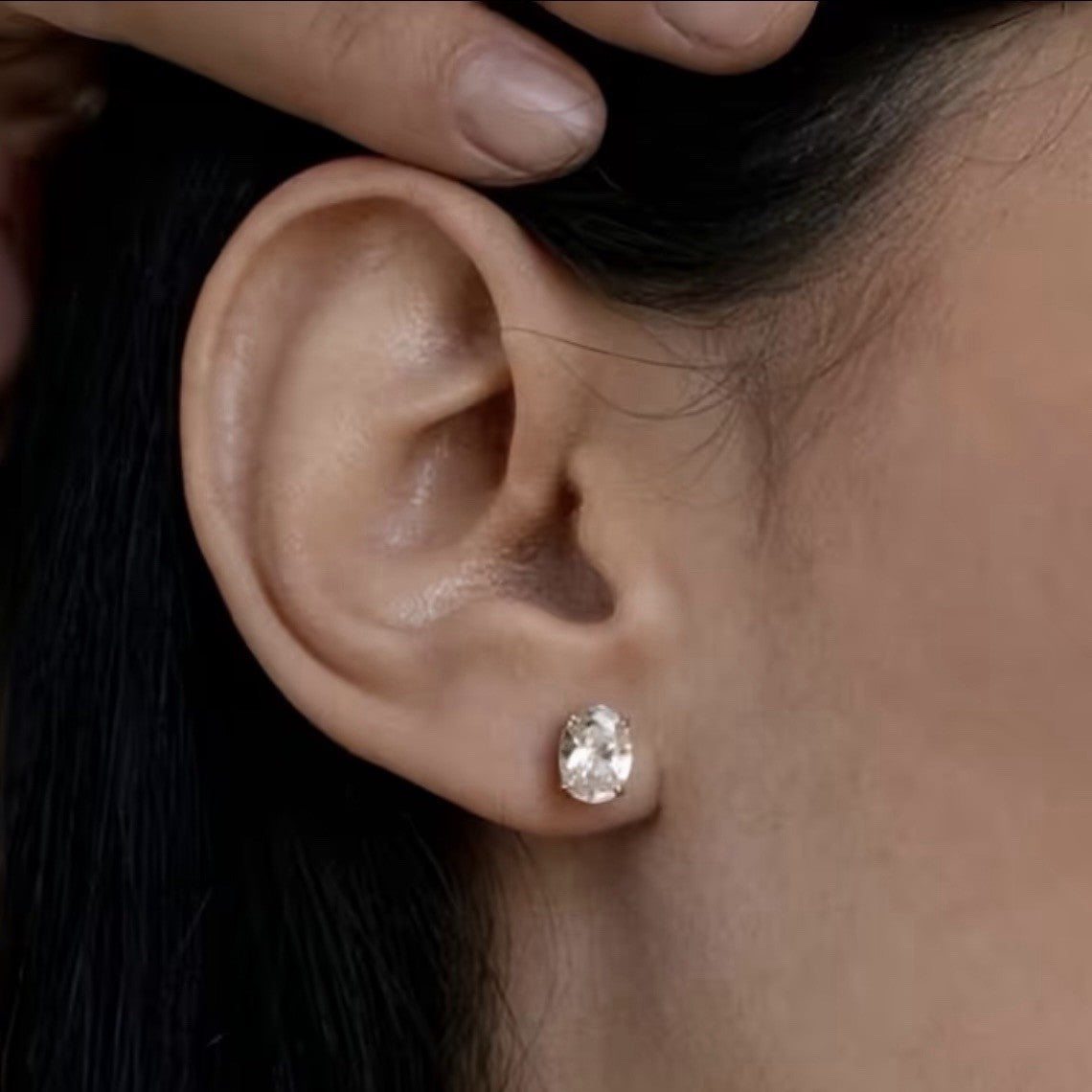 NEW Anthropologie Diamond & Gold Cubic Zirconia Stud Studs Earrings Jewelry