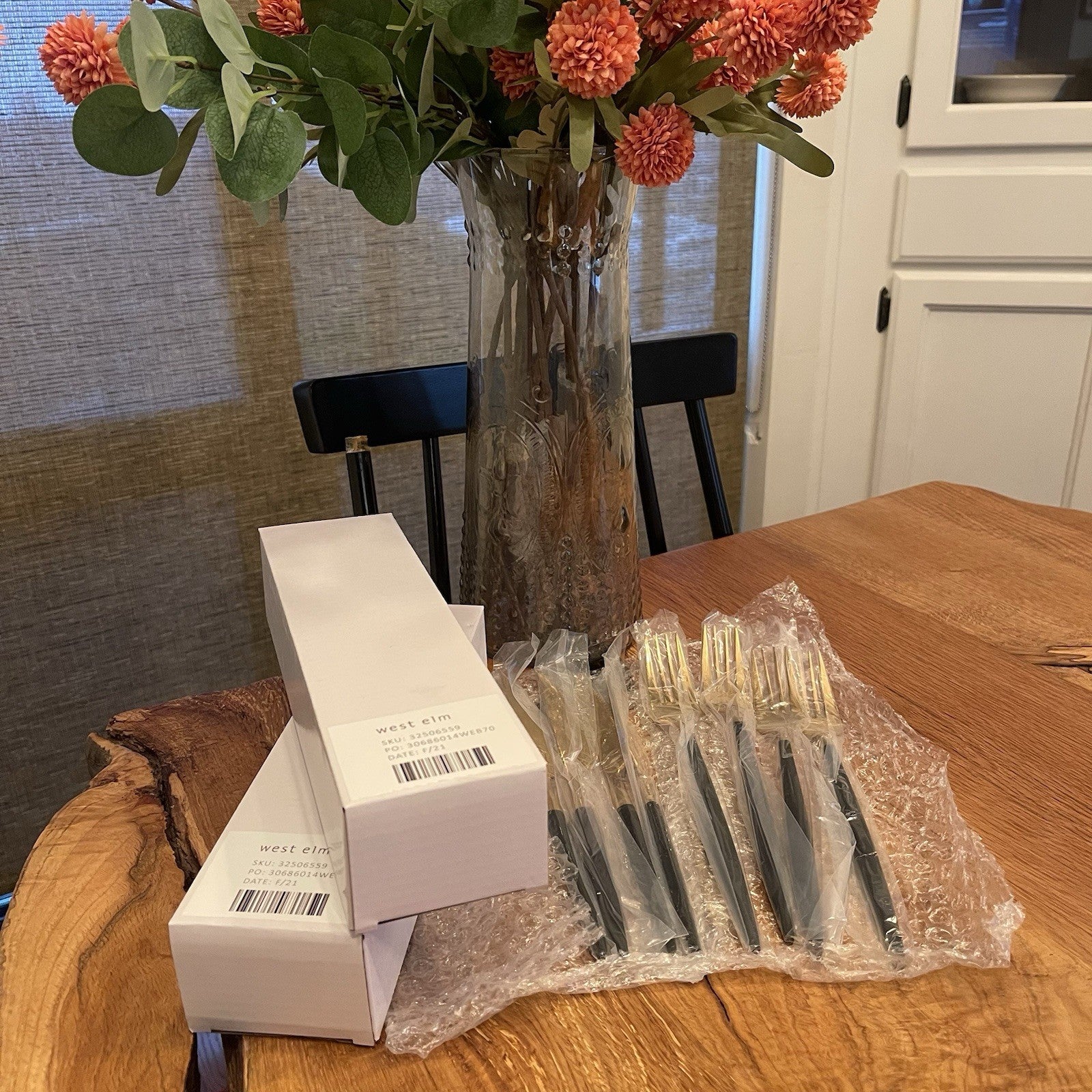 NEW West Elm 20 Piece Luxury Silverware Set for 4 Gold & Black Handle Stainless