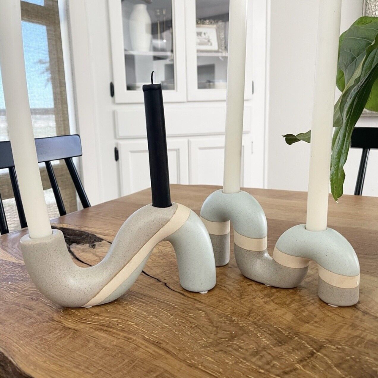 NEW Anthropologie Boho Tapered Candlestick Candle Holder Candelabra - Set of 2
