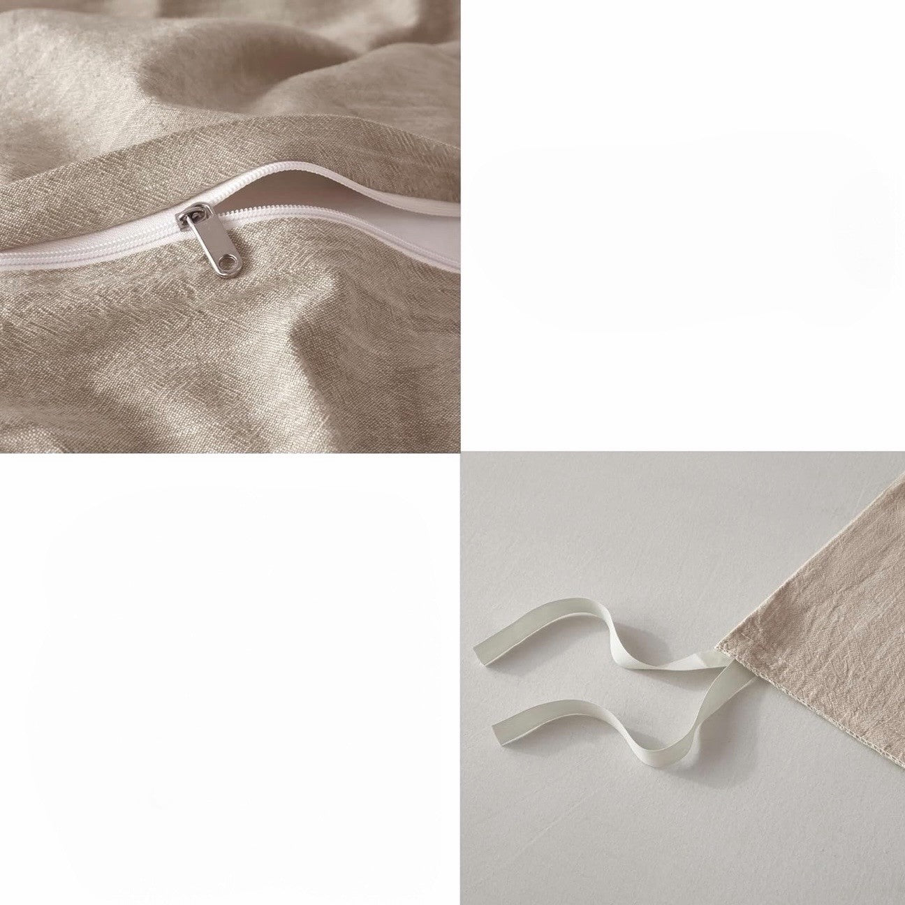 NEW West Elm Beige Linen Cotton Luxury Queen / King Bedding Duvet & Sham Set