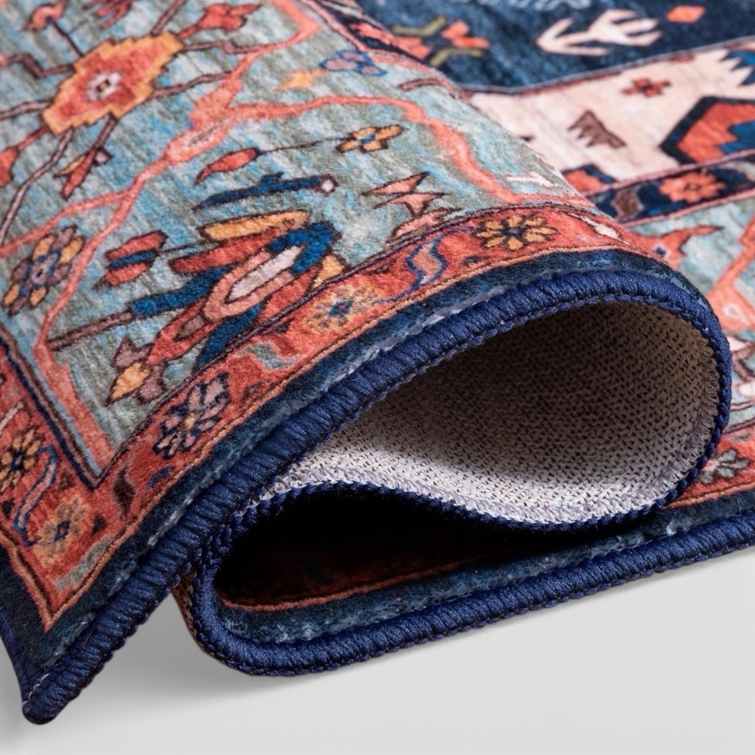 NEW Anthro Red Moroccan Aztec Boho Washable Multicolor Area Rug Carpet - 5' x 7'