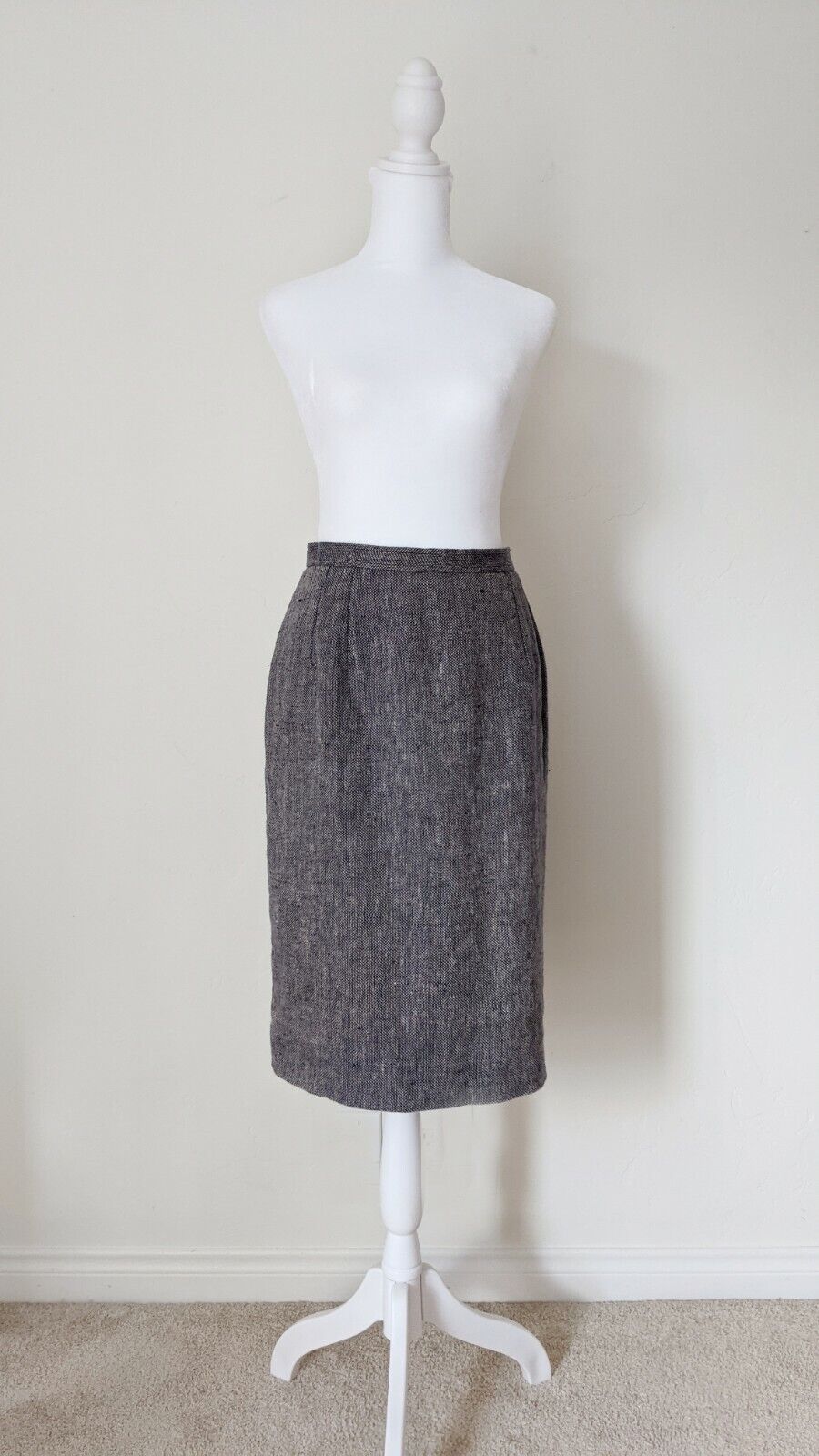 Oscar de la Renta Tweed Pencil Skirt | Vintage Designer Size 10 to 14 / Large