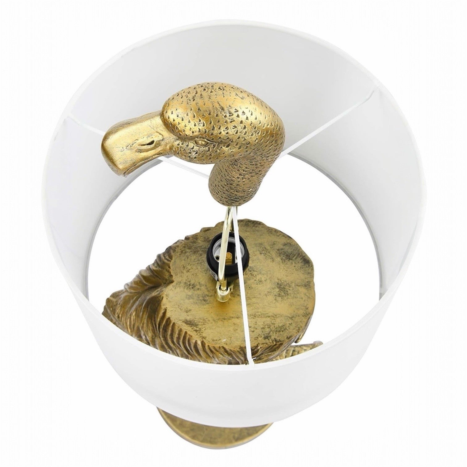NEW Anthropologie Large Gold Boho Flamingo Table Lamp Lighting Art Deco Set 32"