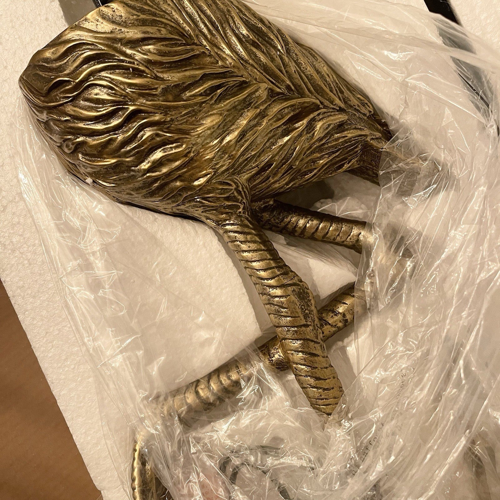 NEW Anthropologie Large Gold Boho Flamingo Table Lamp Lighting Art Deco - 32"