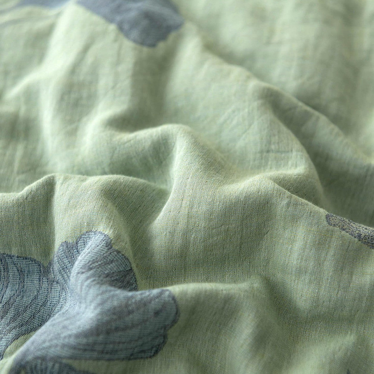NEW Anthro Blue Green Floral Reversible King Size Bedspread Comforter & Sham Set