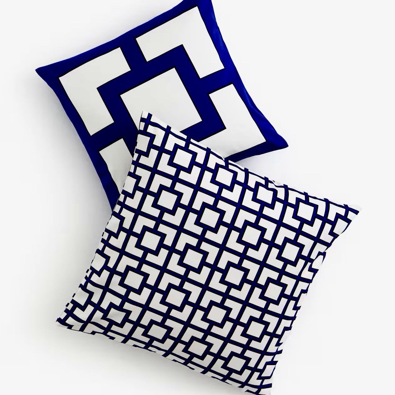 NEW West Elm (Set 4) Navy Blue Geometric Boho Throw Pillow Cover Shams 20" & 16"