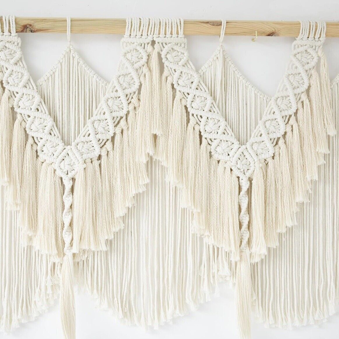 NEW Anthropologie XL Boho Tapestry Macrame Woven Dyed Yarn Wall Hanging 25 x 47