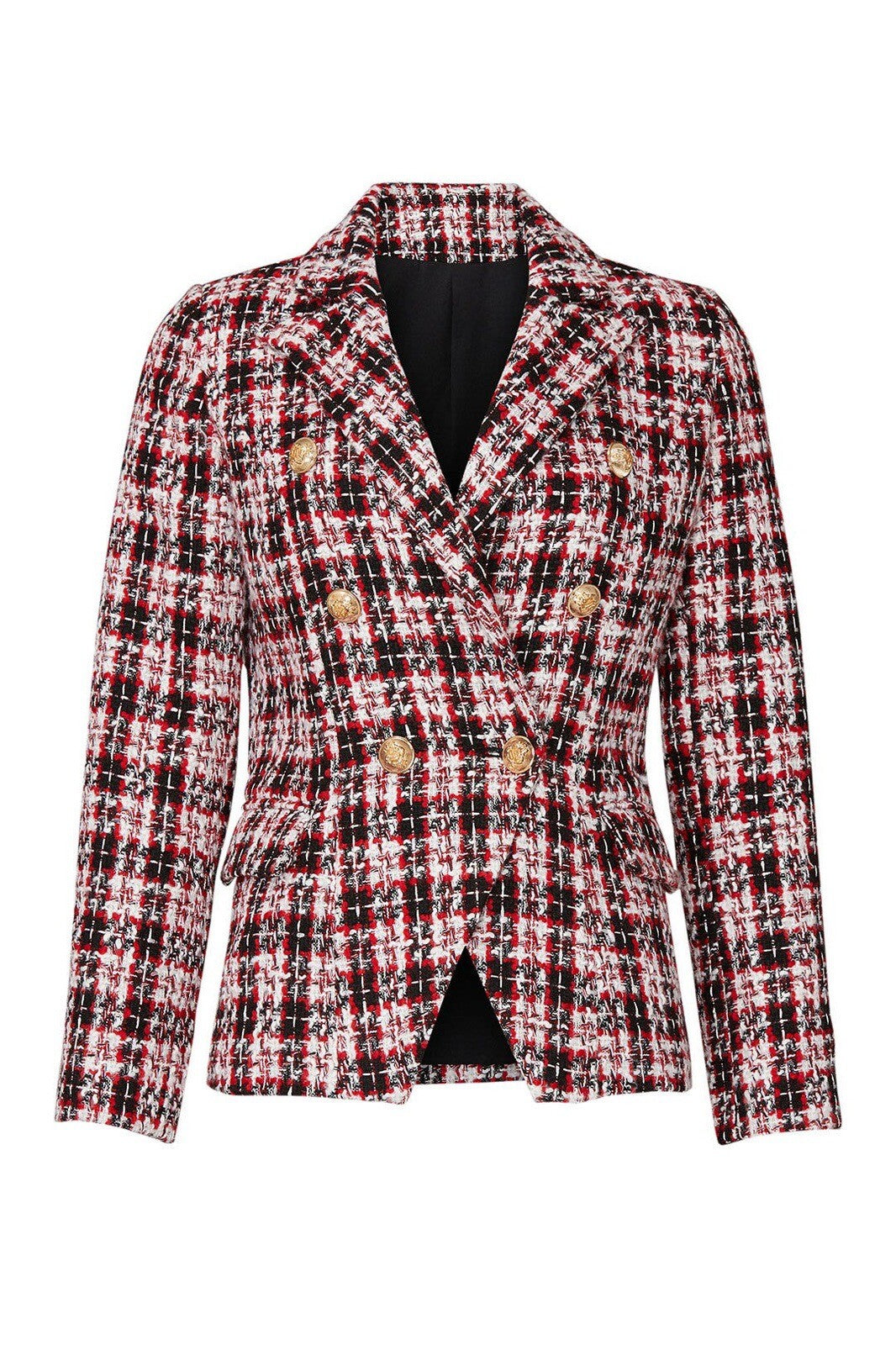 Anthropologie / Lioness Red Gold Tartan Palermo Blazer Jacket Coat - Size Large