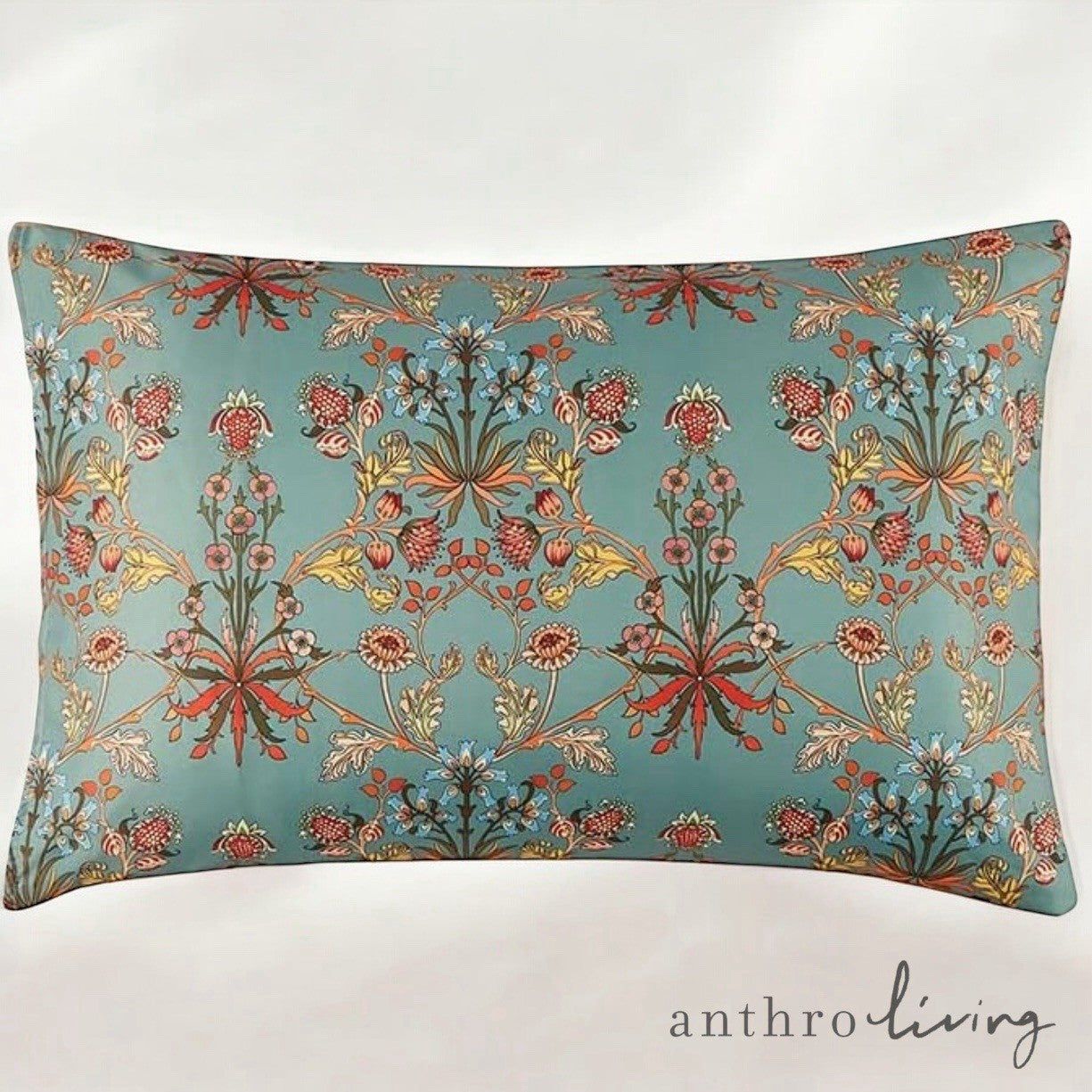 NEW Anthro Blue Orange Boho Floral Queen / King Bedding Duvet & Sham Case Set