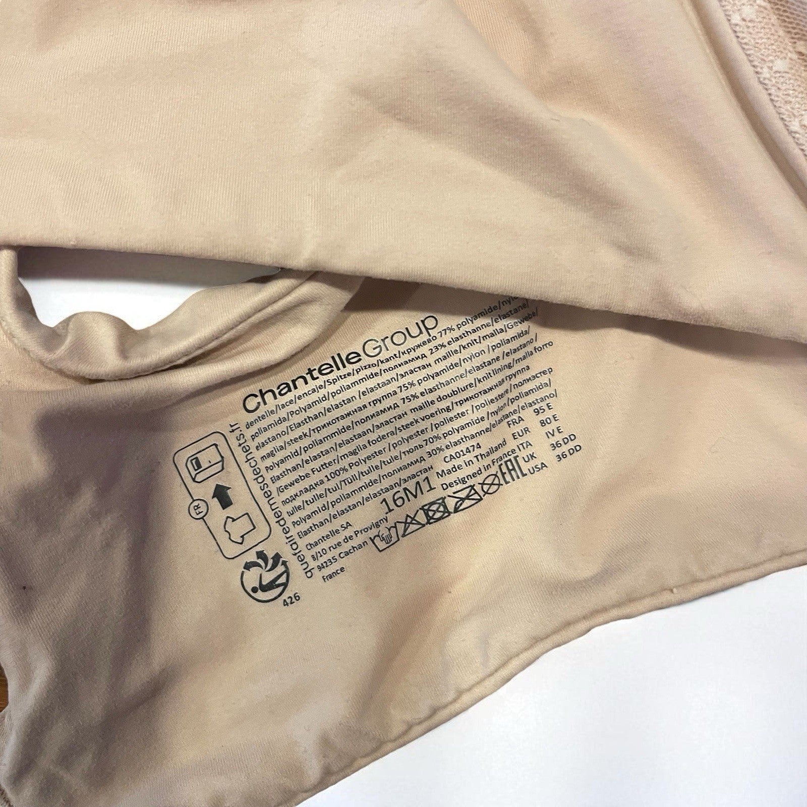 Chantelle Bra Bundle Set of 4 Nude Demi Underwire Brad Lot - Size 34DDD 36 DD