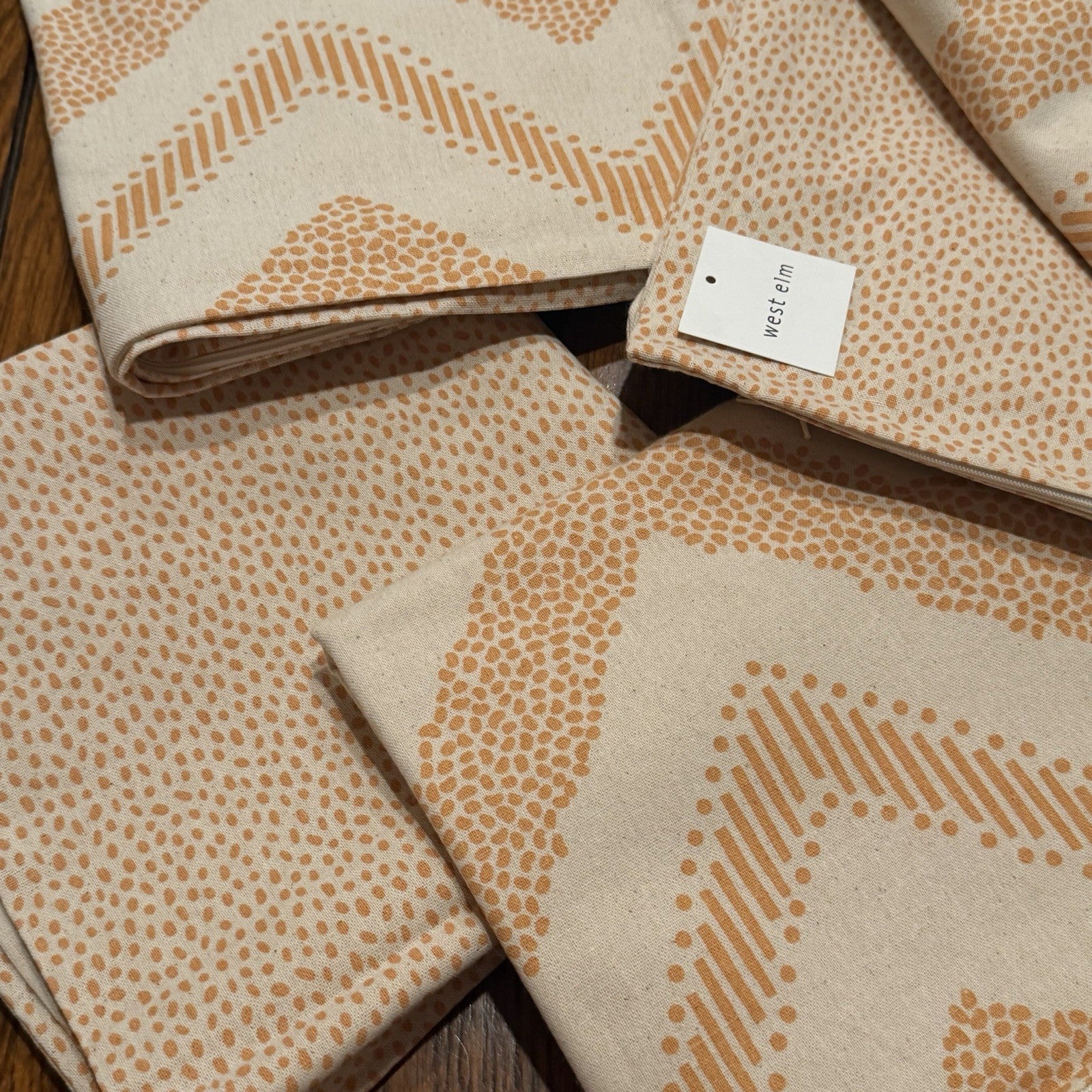 NEW West Elm (Set 4) Yellow Geometric Boho Throw Pillow Cover Shams 20" x 20"