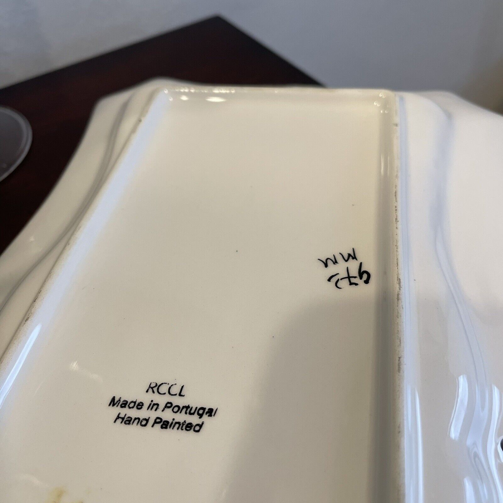 Vintage RCCL Blue & White Portuguese Floral Painted Ceramic Serving Tray Dish